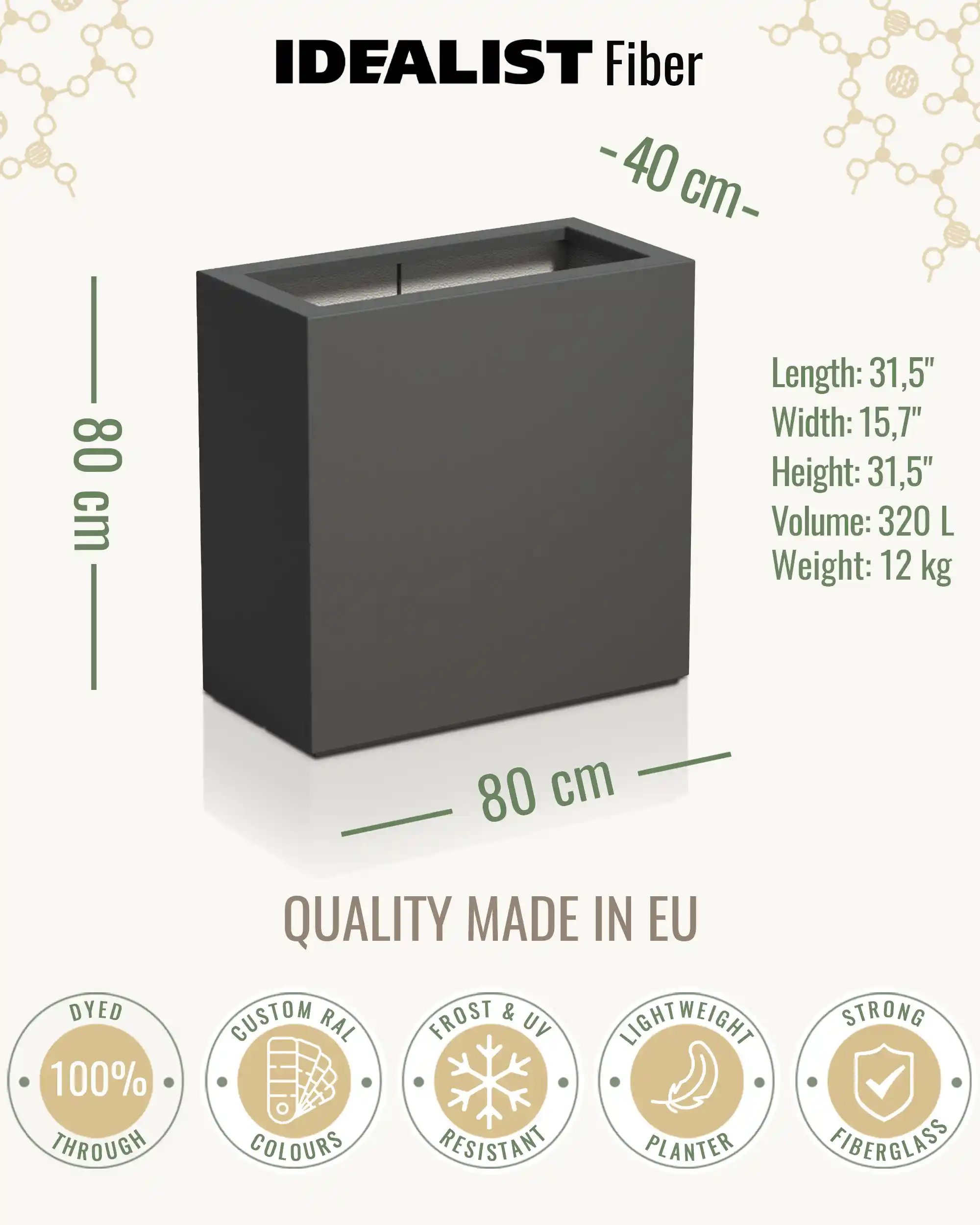 AXIS Trough Outdoor Fiberglass Planter