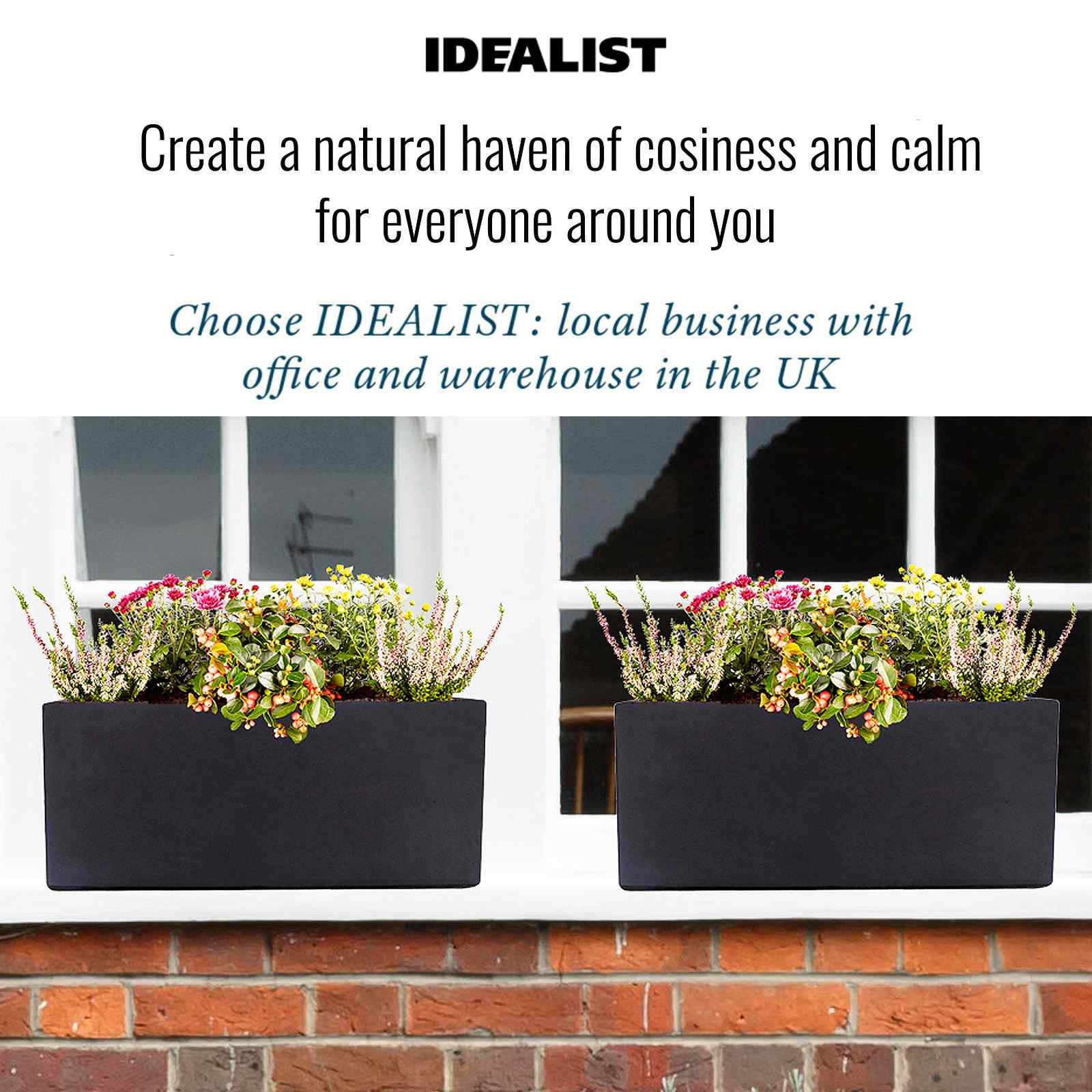 IDEALIST Lite Window Box Light Concrete Planter