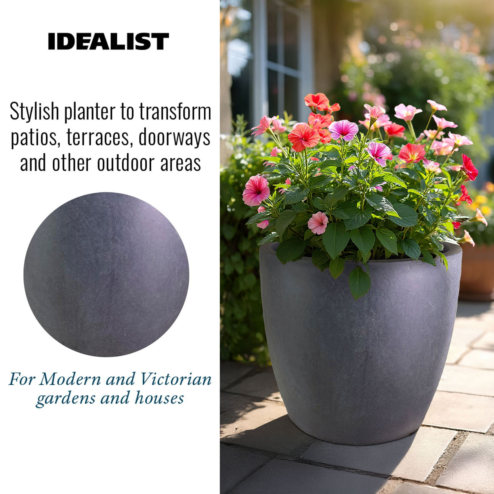 IDEALIST Lite Contemporary Light Concrete Egg Planter