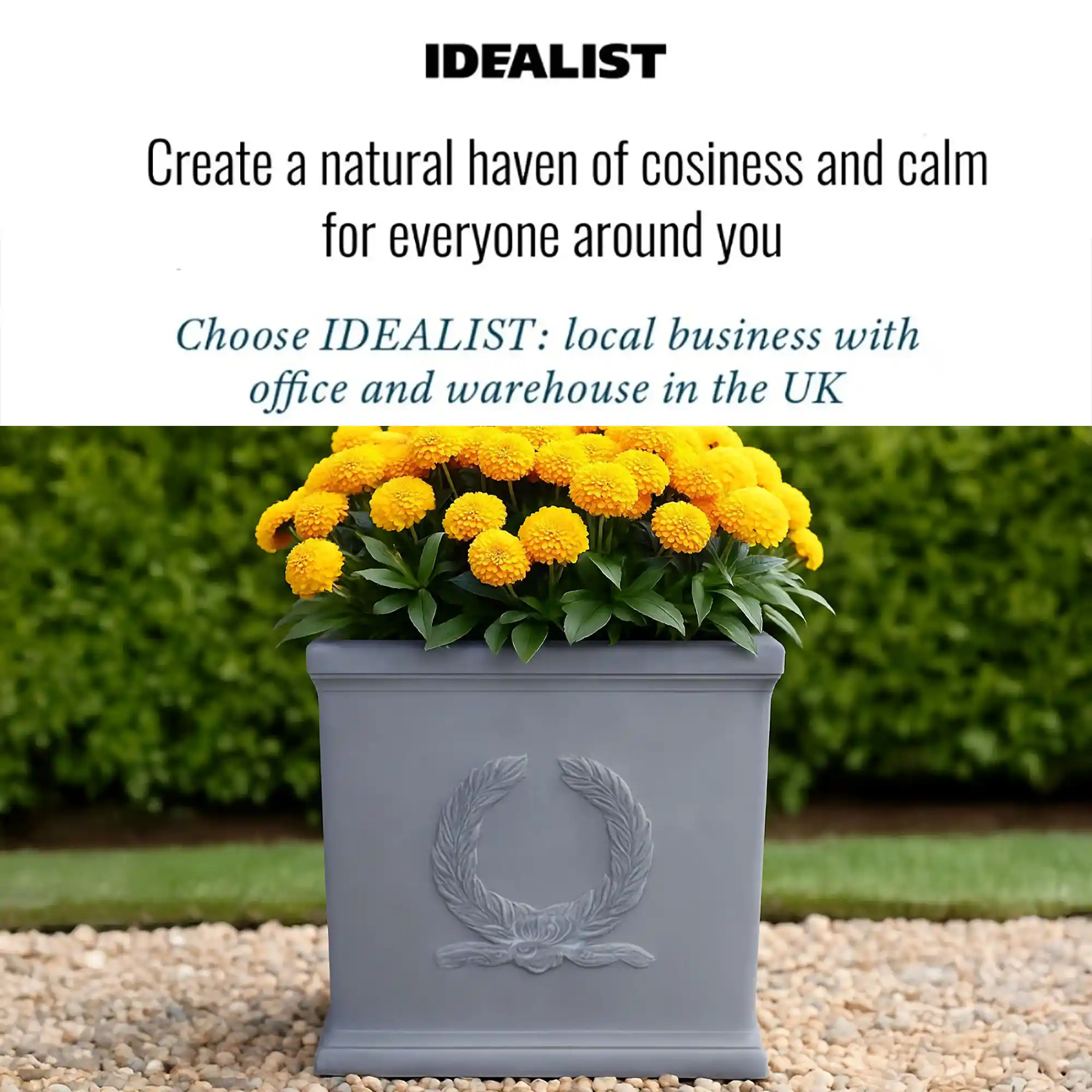 IDEALIST Kensington Light Stone Square Garden Planter