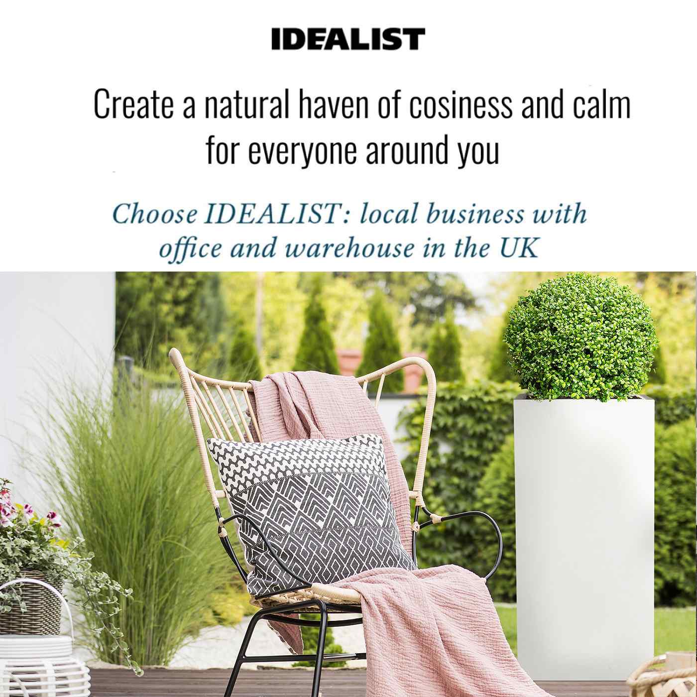 IDEALIST Lite Tall Square Contemporary Light Concrete Planter