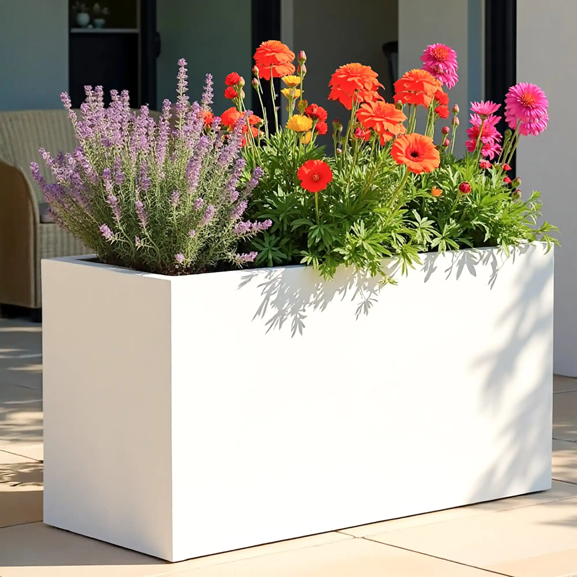 IDEALIST Lite Contemporary Light Concrete High Trough Planter