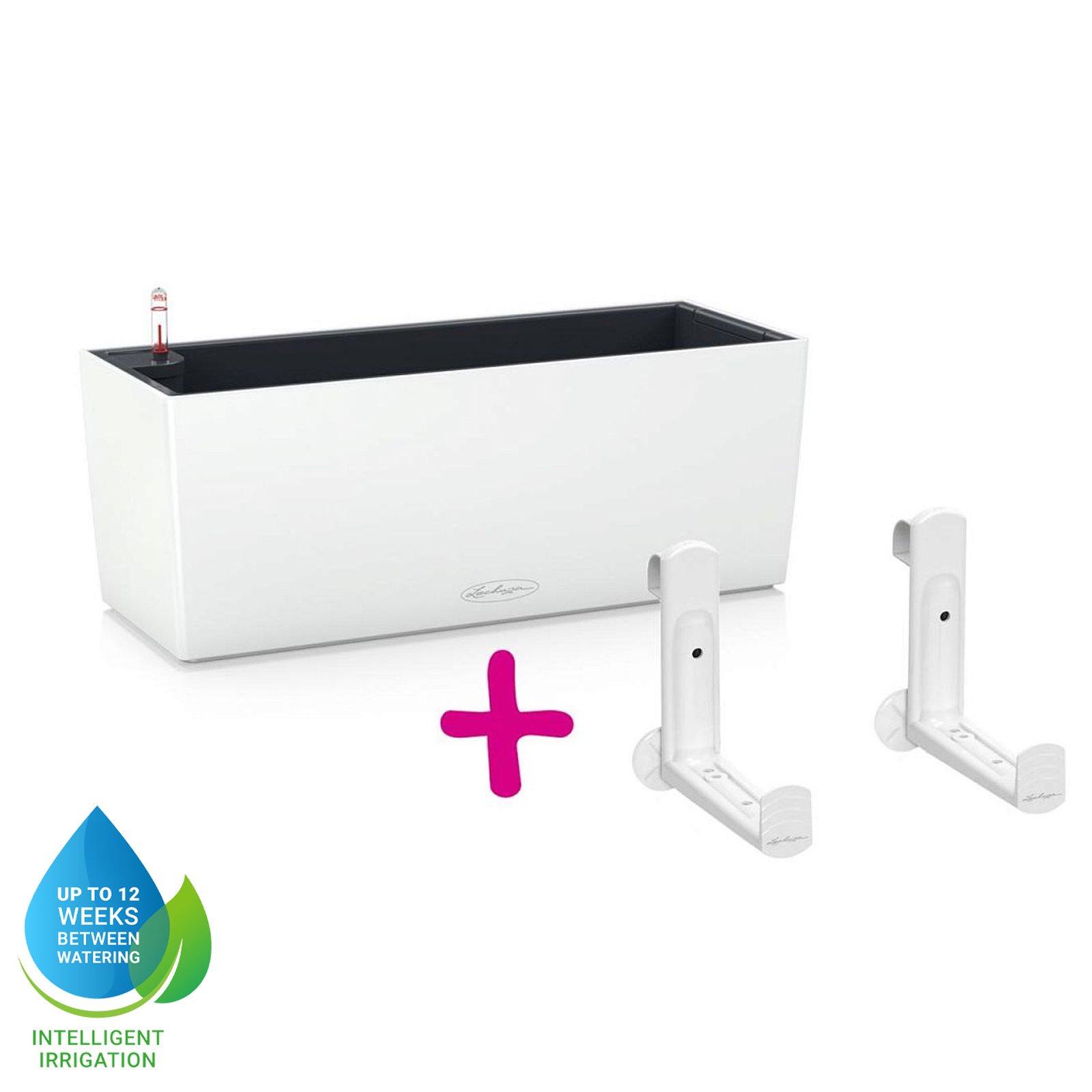 LECHUZA BALCONERA Color Trough Poly Resin Self-watering Planter Set