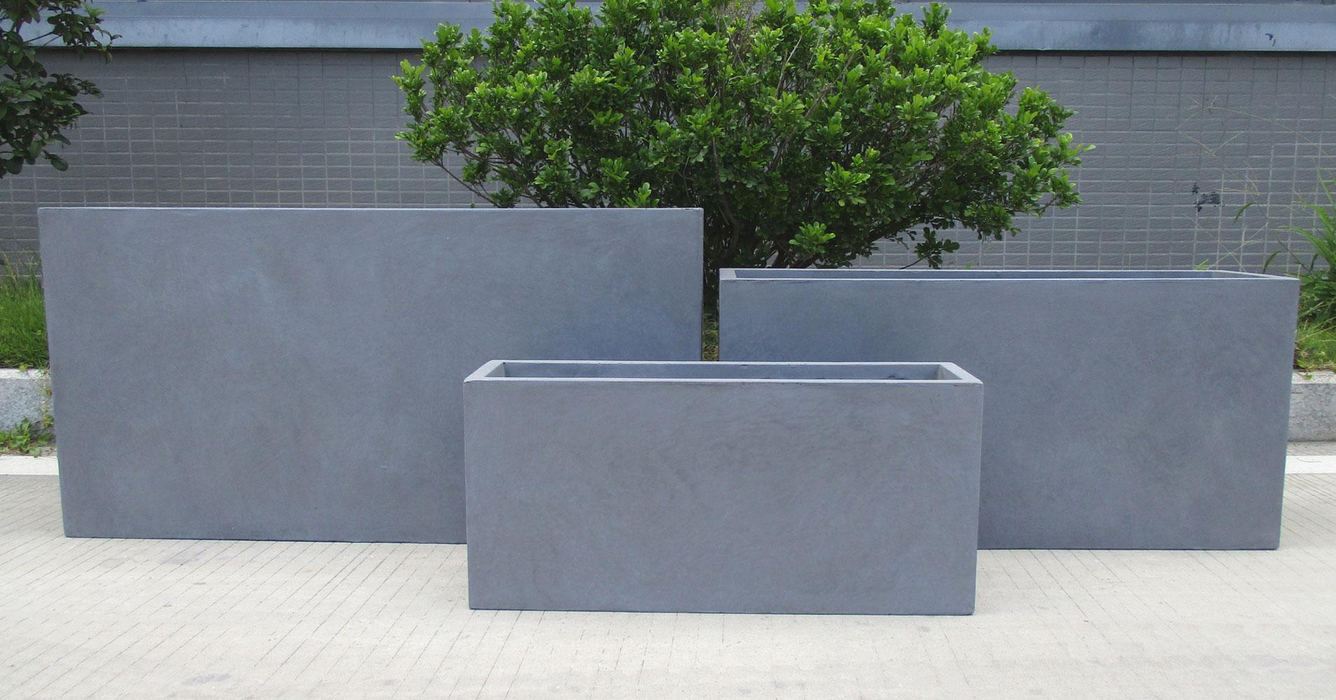 IDEALIST Lite Contemporary Light Concrete High Trough Planter
