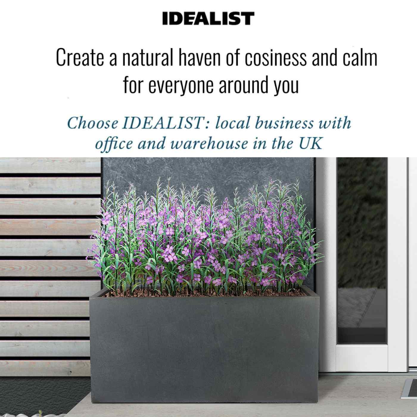 IDEALIST Lite Contemporary Light Concrete Trough Planter