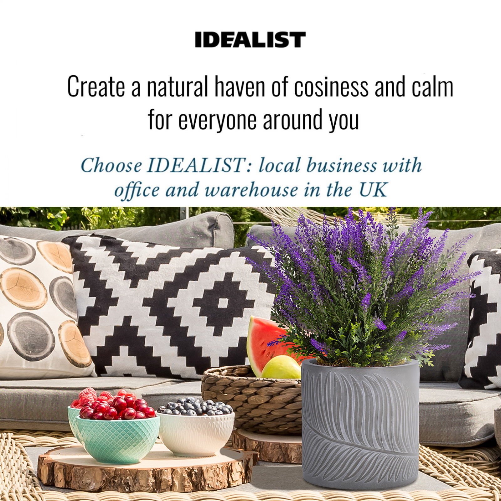 IDEALIST Lite Leaf Embossed Round Planter