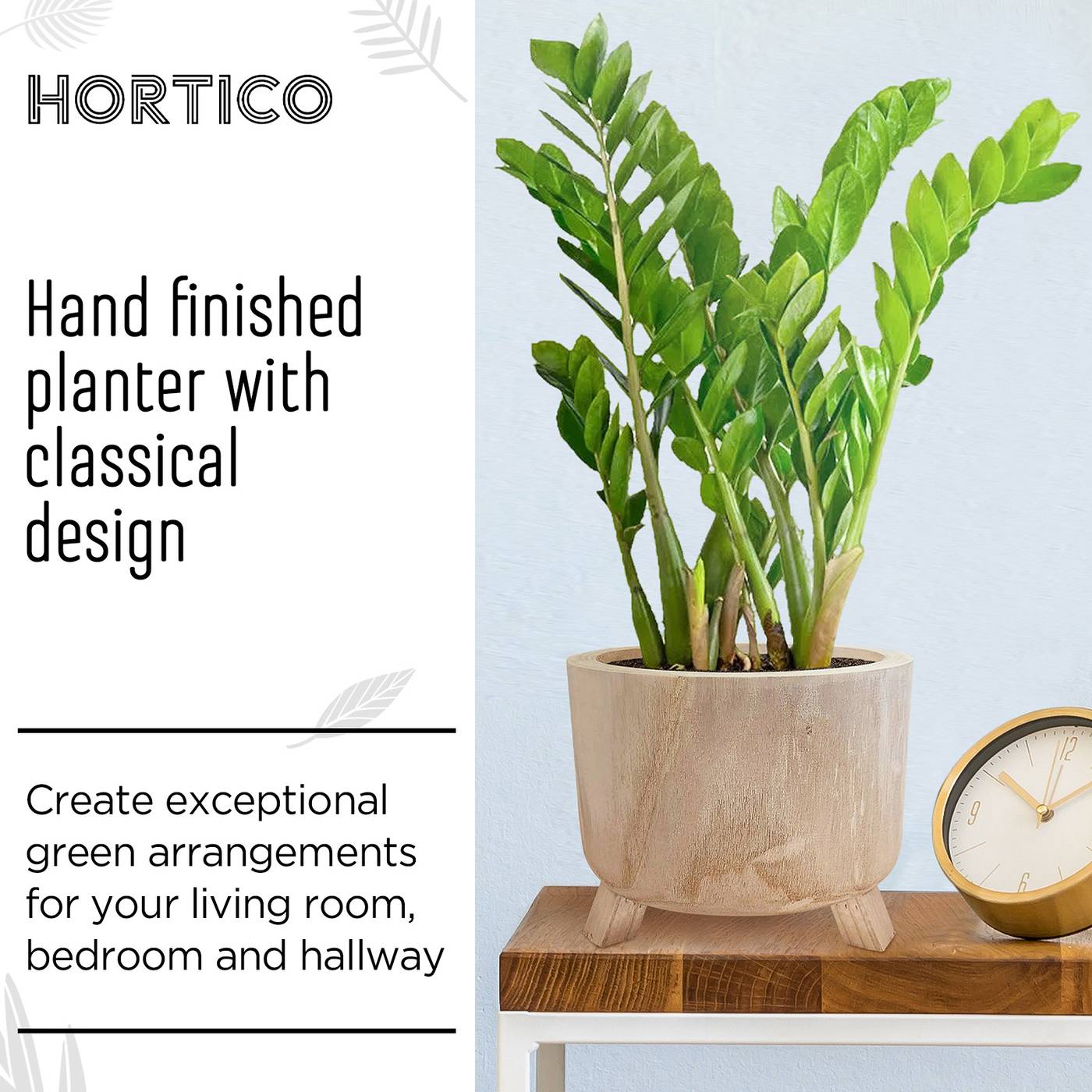 HORTICO GROWER Wooden House Planter with Legs, Indoor Plant Pot Stand with Waterproof Liner