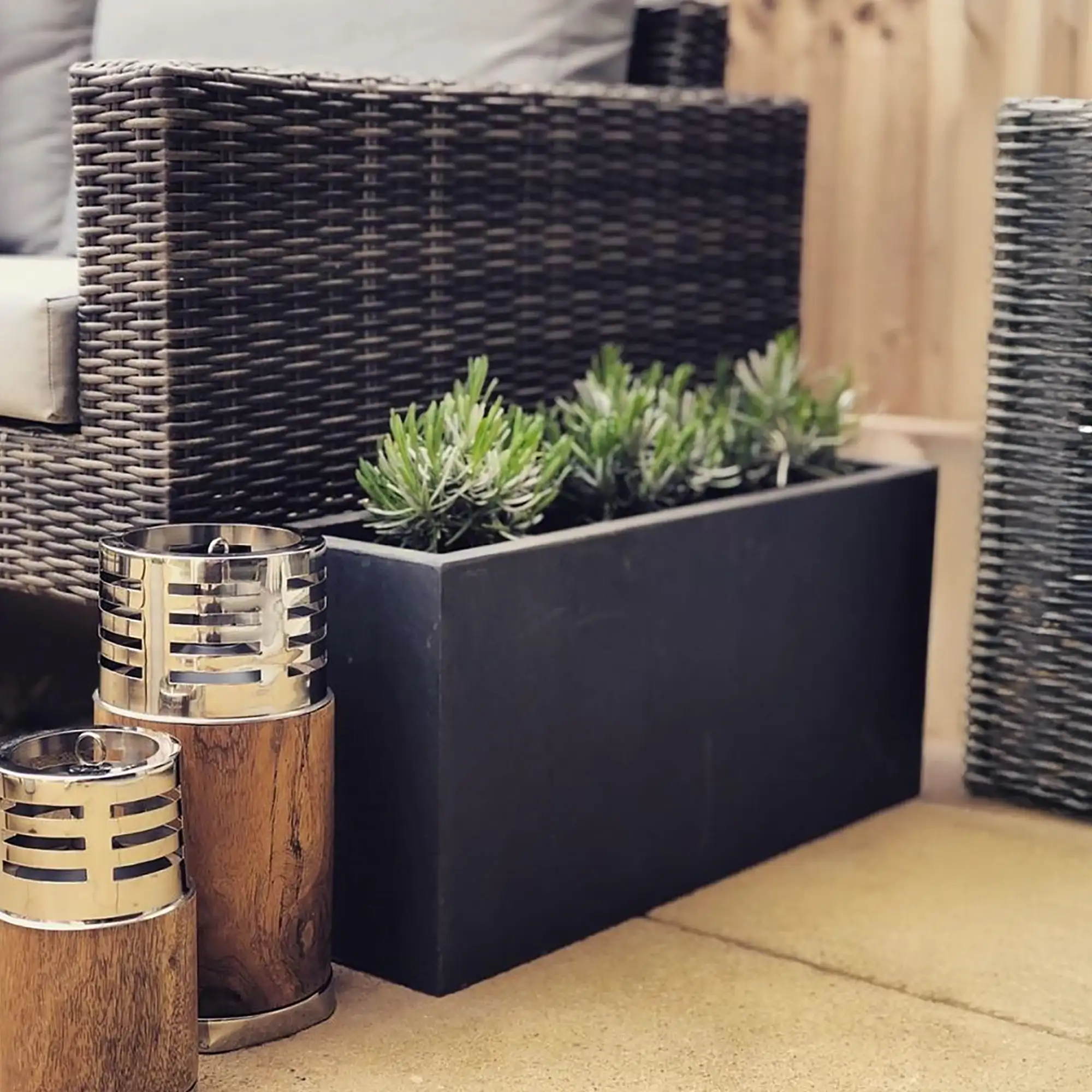 IDEALIST Lite Contemporary Light Concrete High Trough Planter