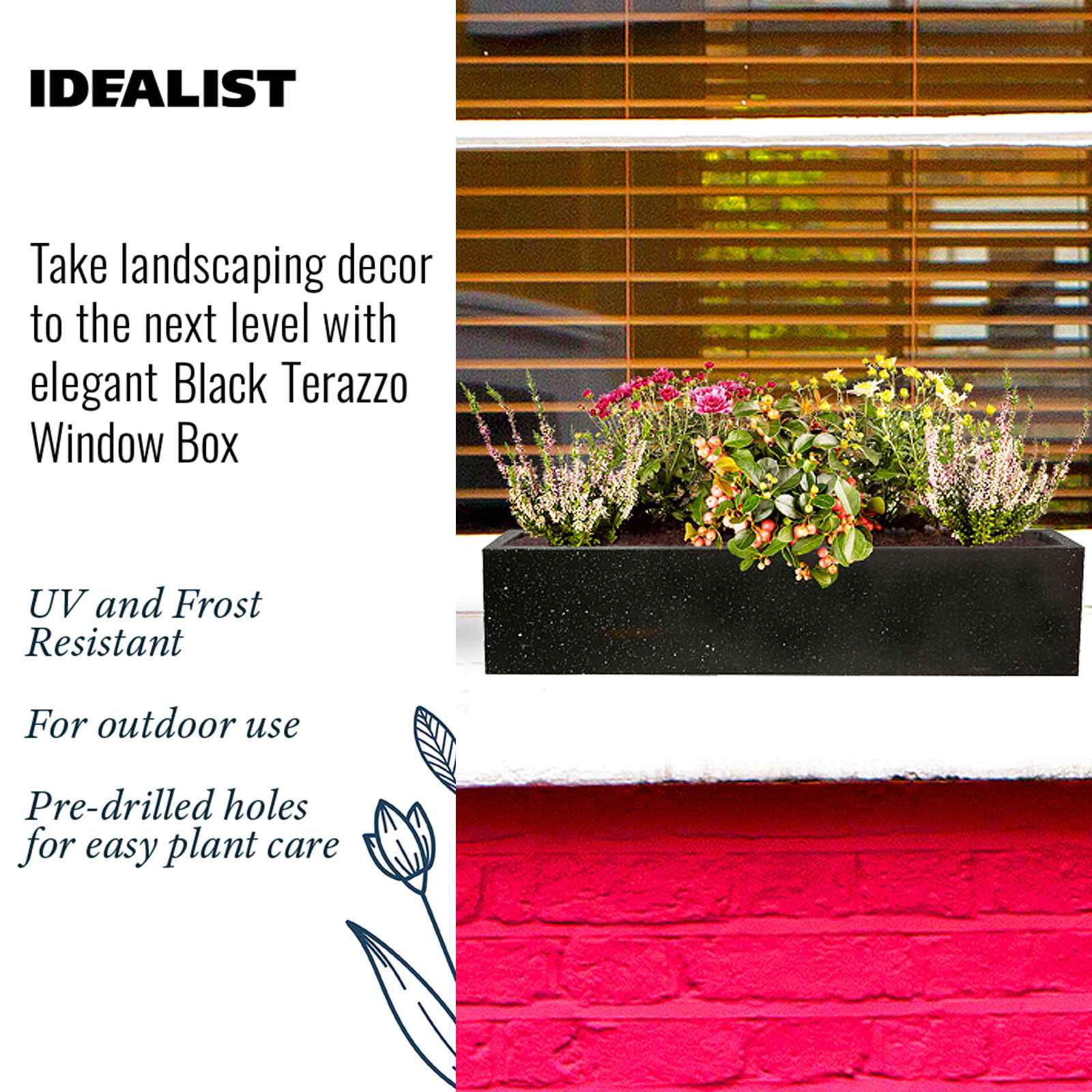 IDEALIST Lite Window Box Light Concrete Planter