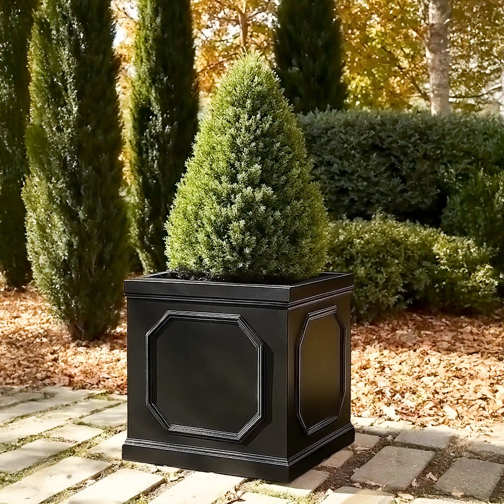 IDEALIST Lite Faux Lead Chelsea Box Square Light Concrete Planter