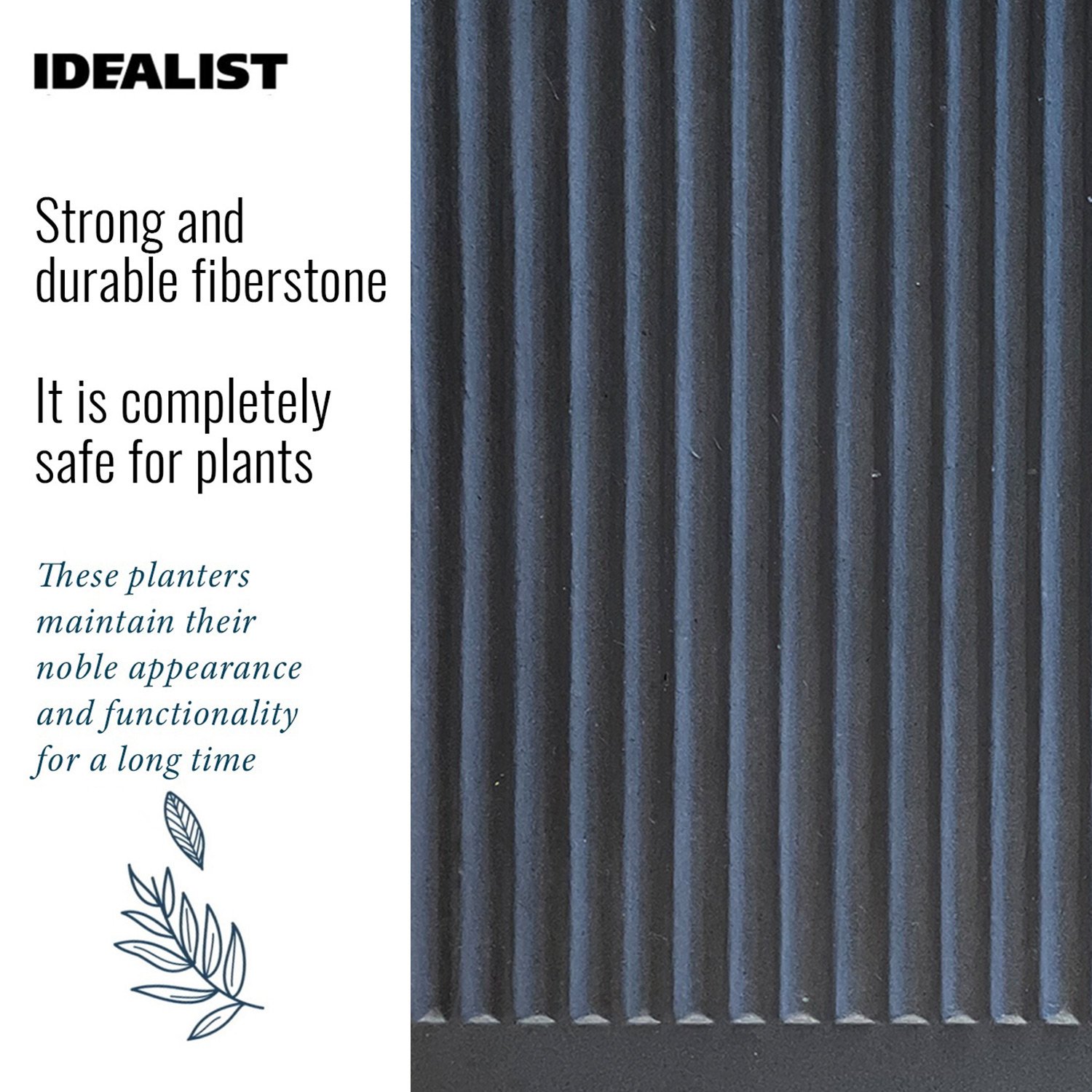 IDEALIST Lite Ribbed Square Outdoor Planter