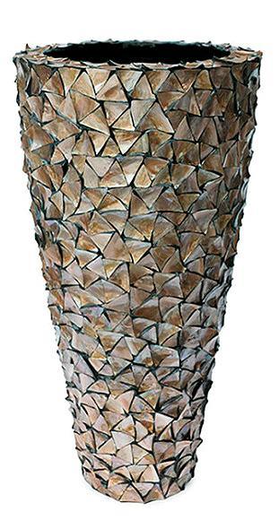 Shell Conical Round Tall Polystone Indoor Planter