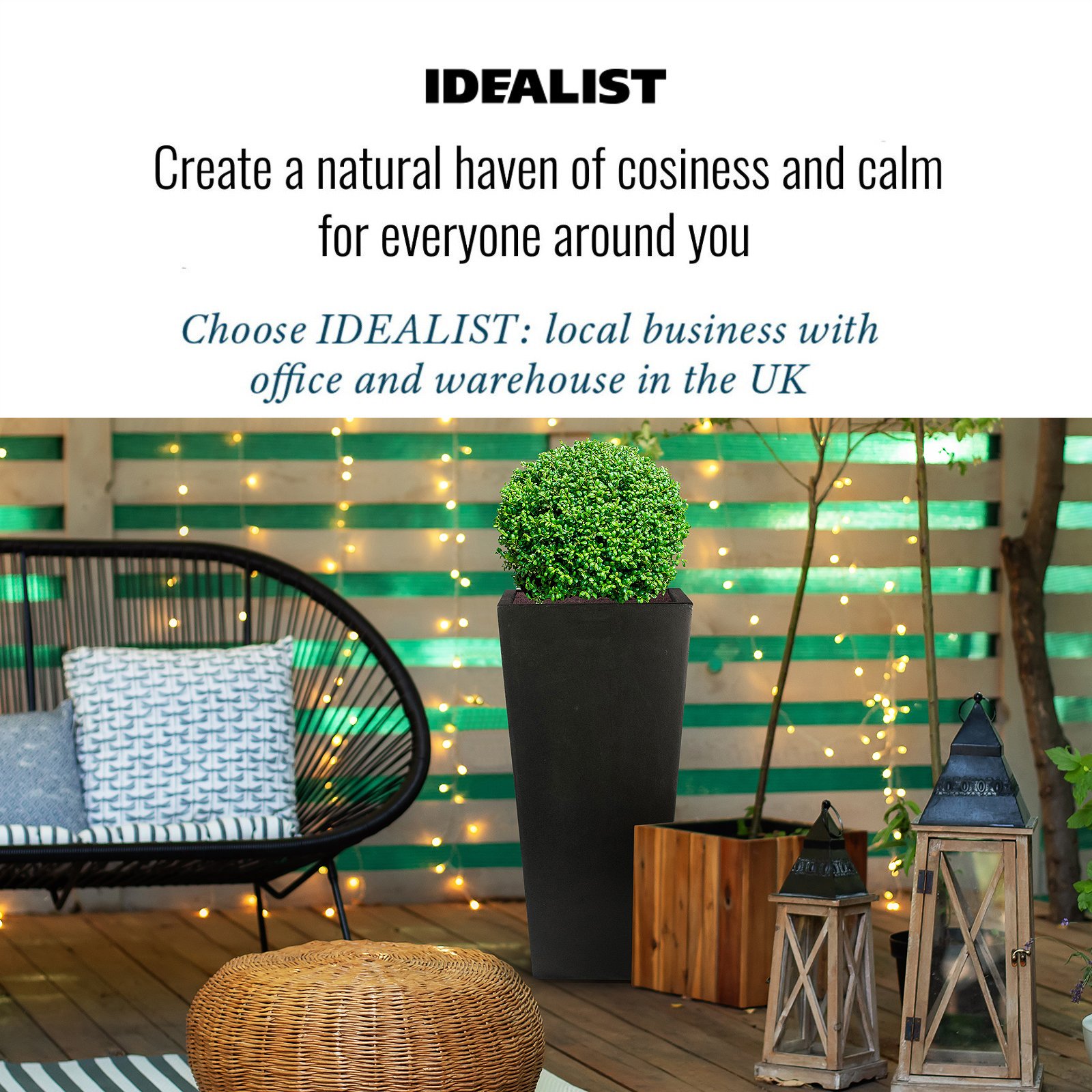 IDEALIST Lite Tall Tapered Contemporary Light Concrete Planter