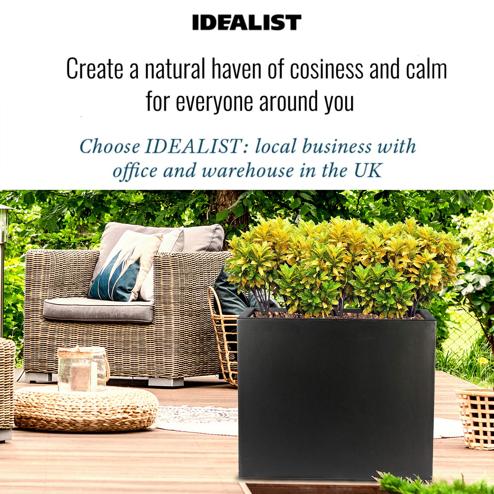 IDEALIST Lite Contemporary Light Concrete Trough Planter