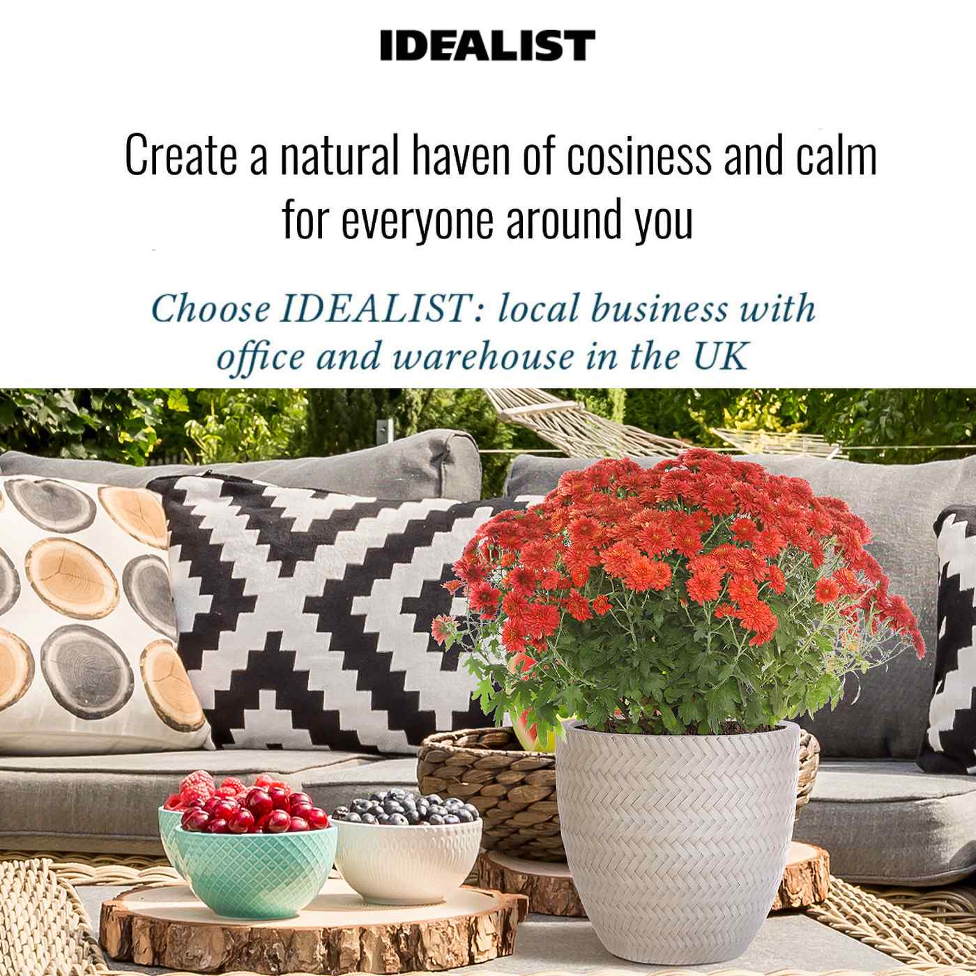 IDEALIST Lite Plaited Style Round Planter Outdoor Plant Pot