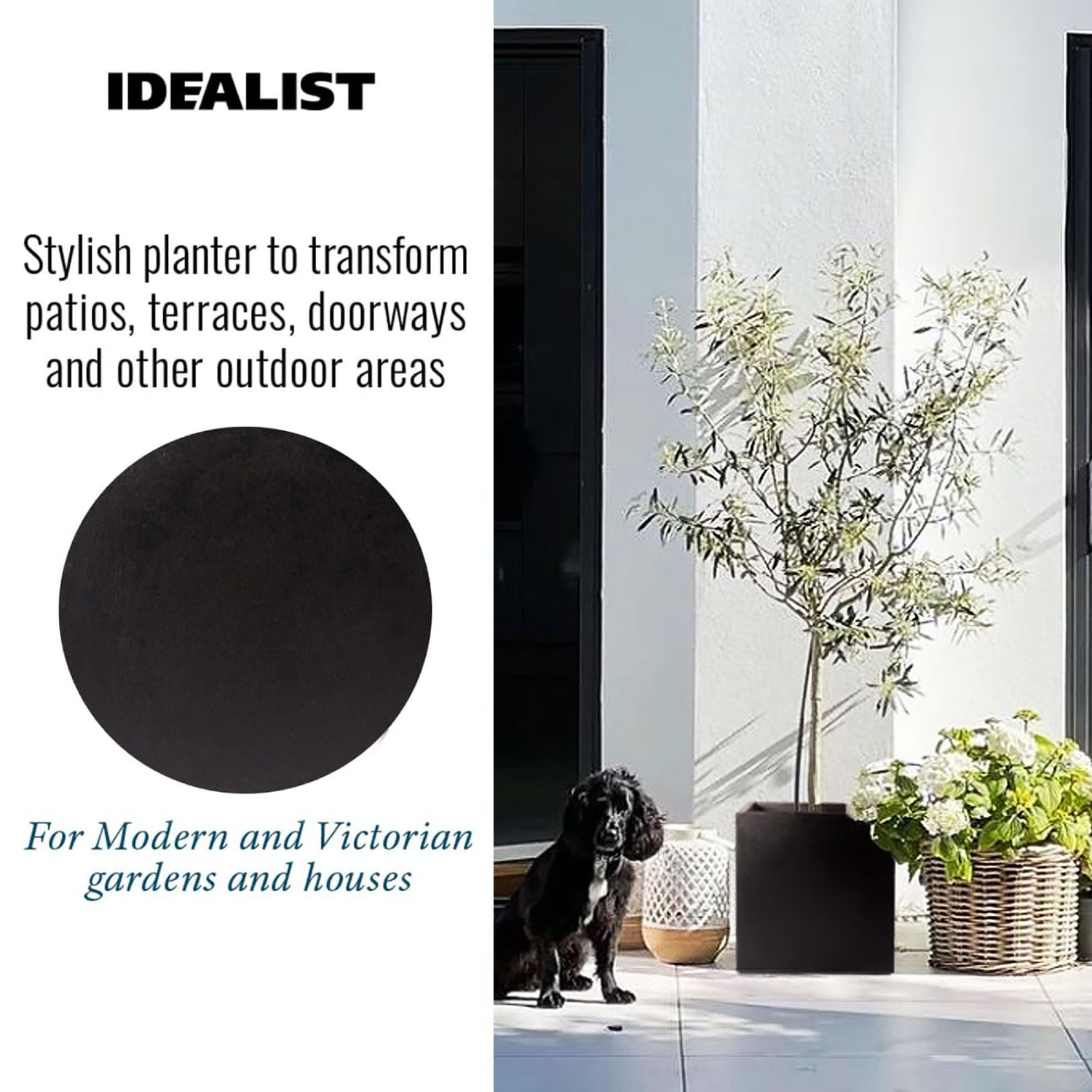 IDEALIST Lite Square Box Contemporary Light Concrete Planter