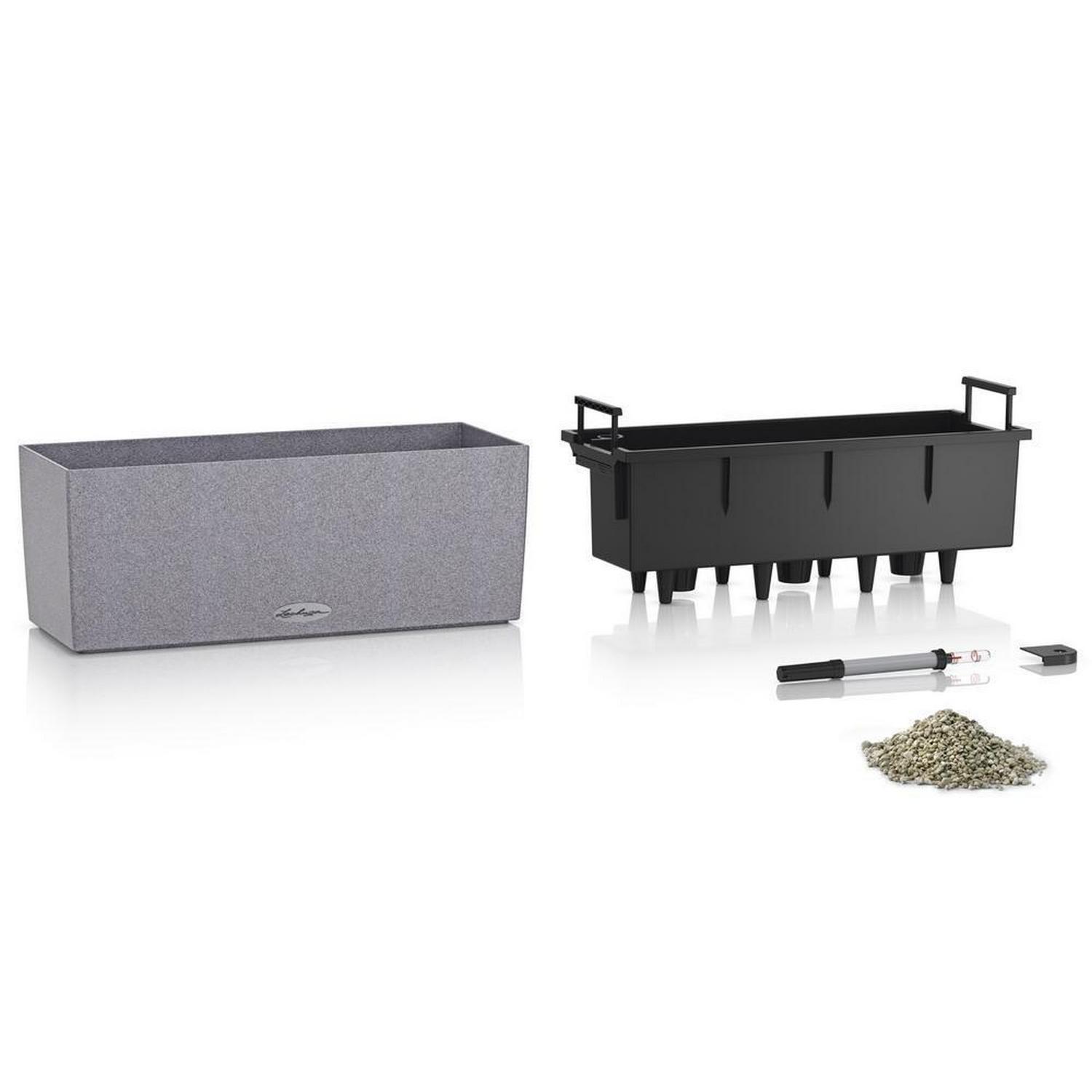 LECHUZA BALCONERA Stone Trough Poly Resin Self-watering Planter Set