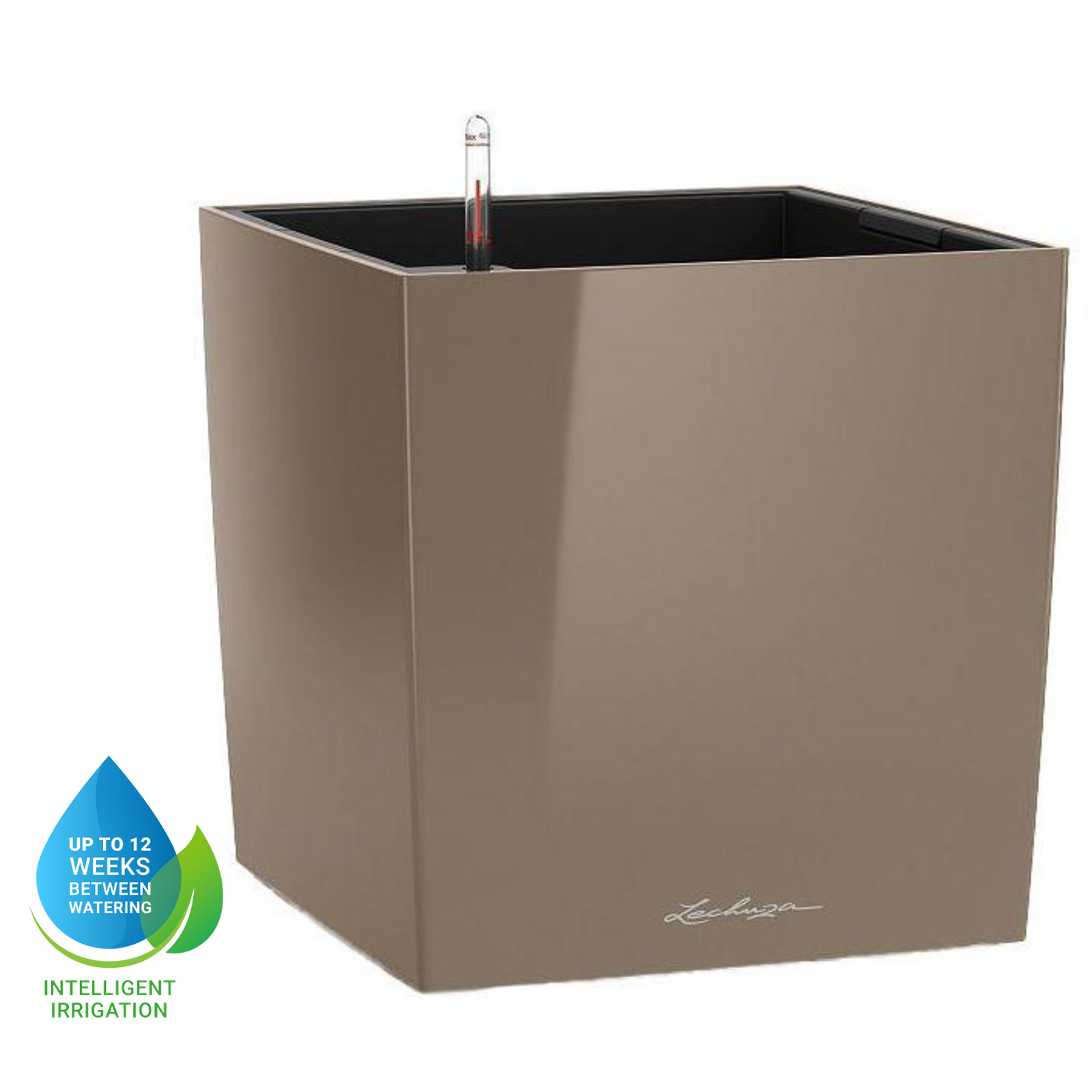 LECHUZA CUBE Square Poly Resin Self-watering Planter