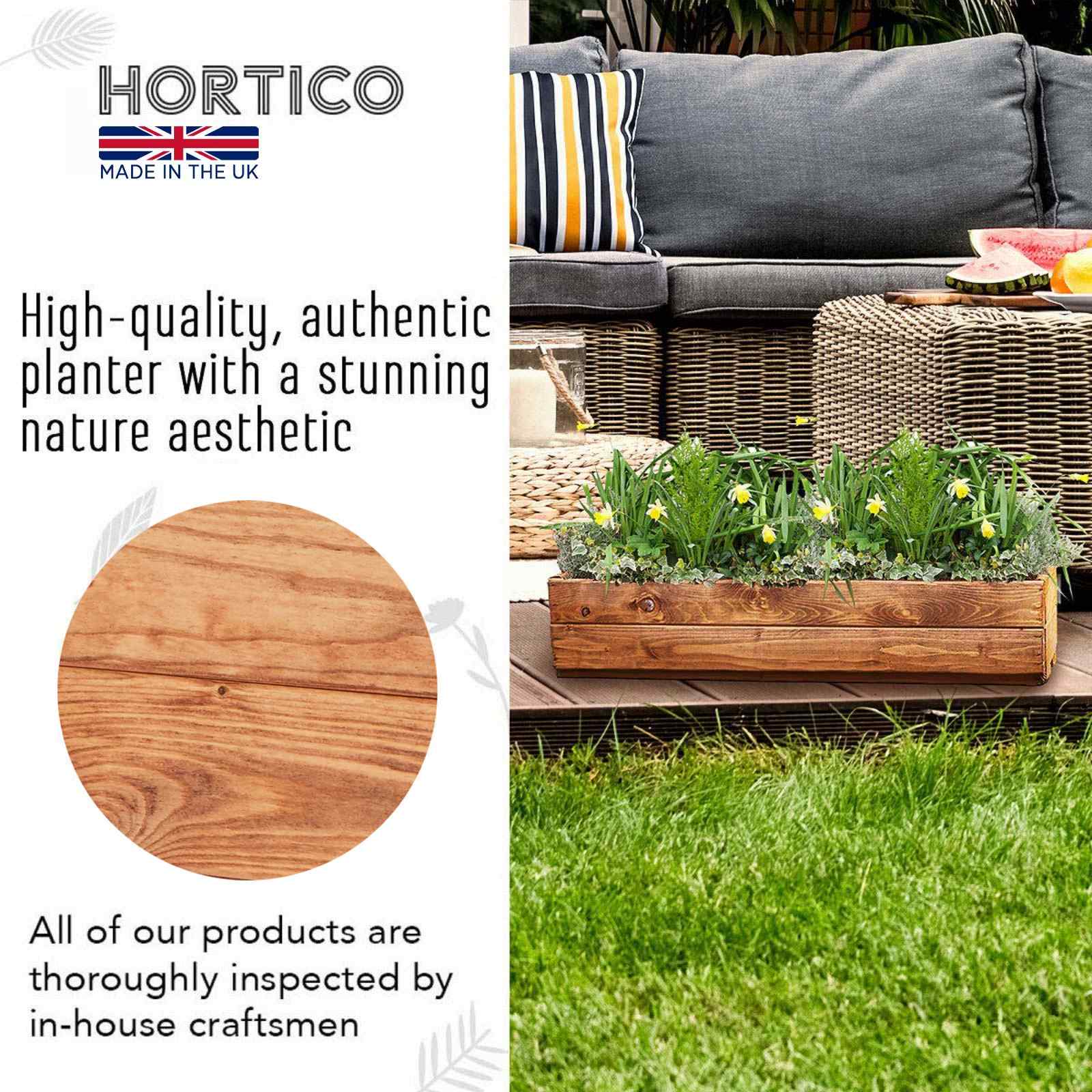 Rustic Scandinavian Redwood Window Box Outdoor Planter Made in UK by HORTICO