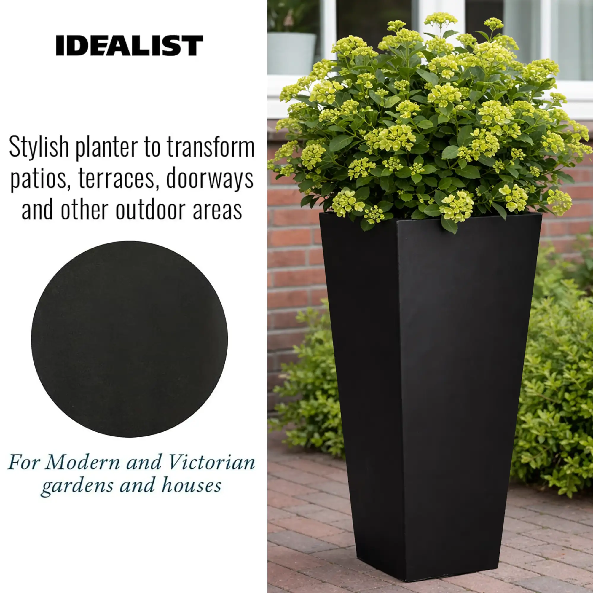 IDEALIST Lite Tall Tapered Contemporary Light Concrete Planter