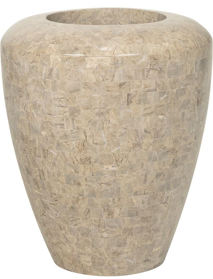 Geo Round Tall Polystone Indoor Planter