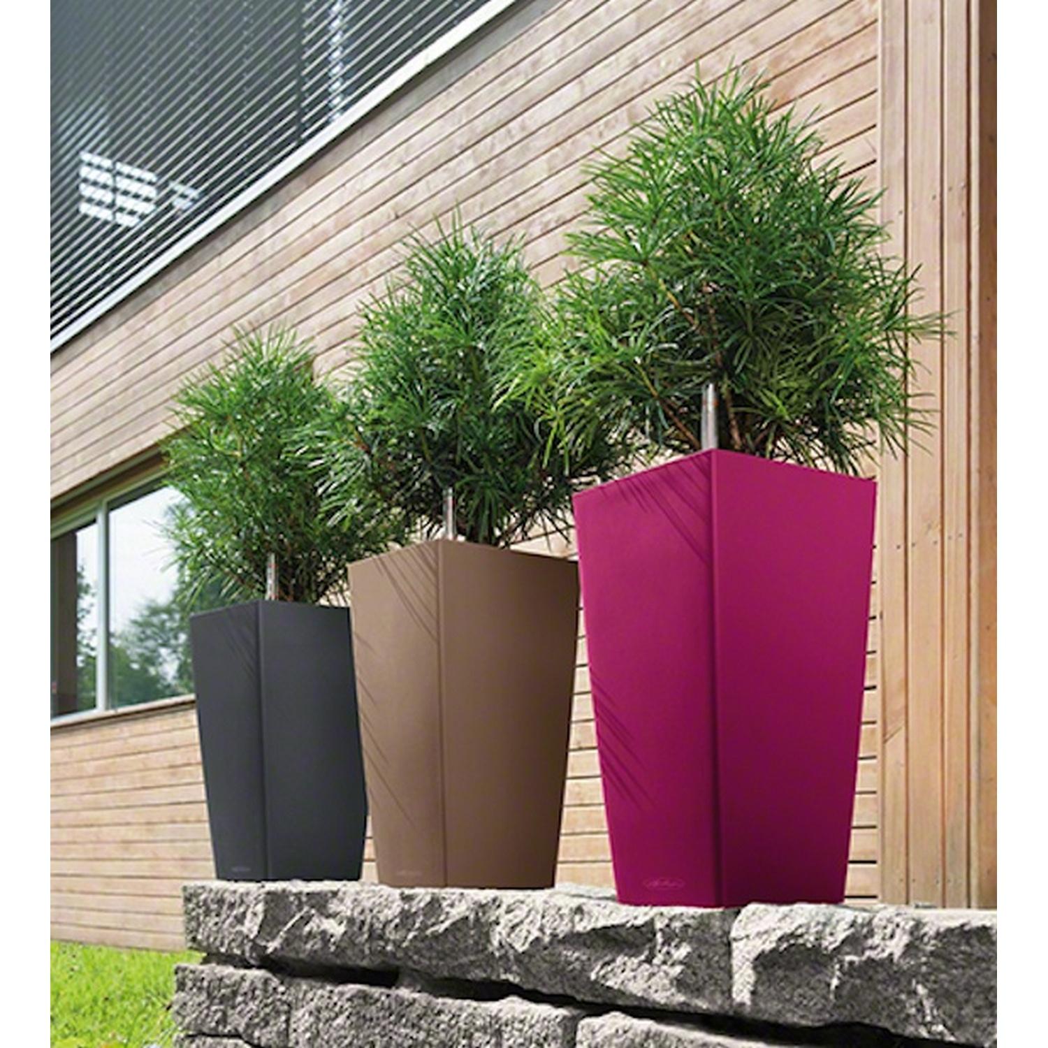 LECHUZA CUBICO Color Square Tall Poly Resin Self-watering Planter Set