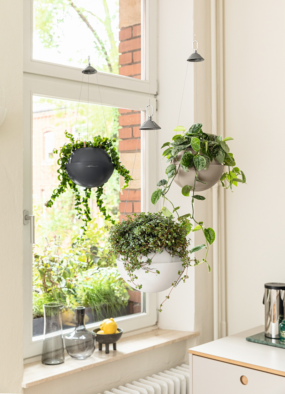LECHUZA BOLA Color Round Poly Resin Self-watering Planter