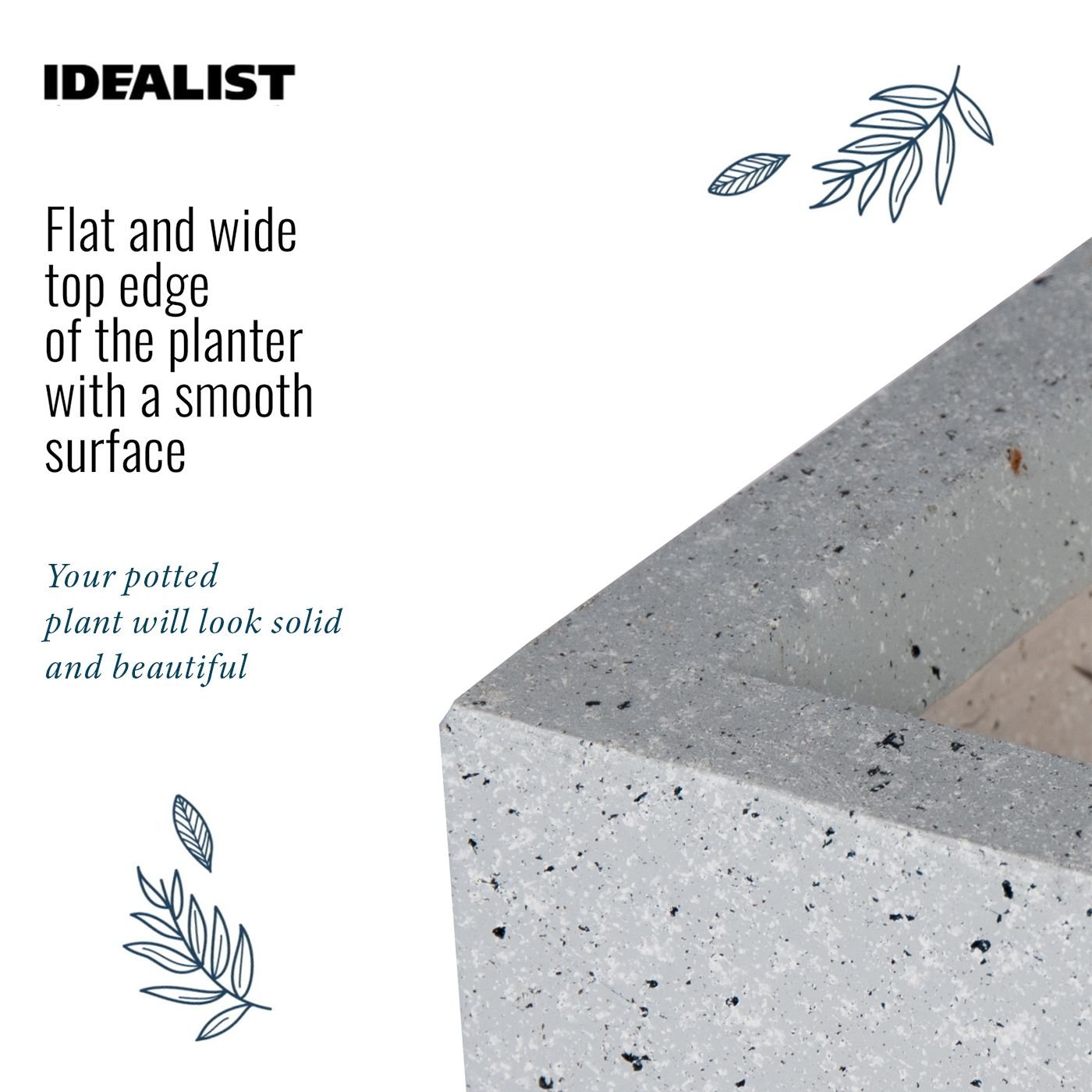 IDEALIST Lite Window Box Light Concrete Planter