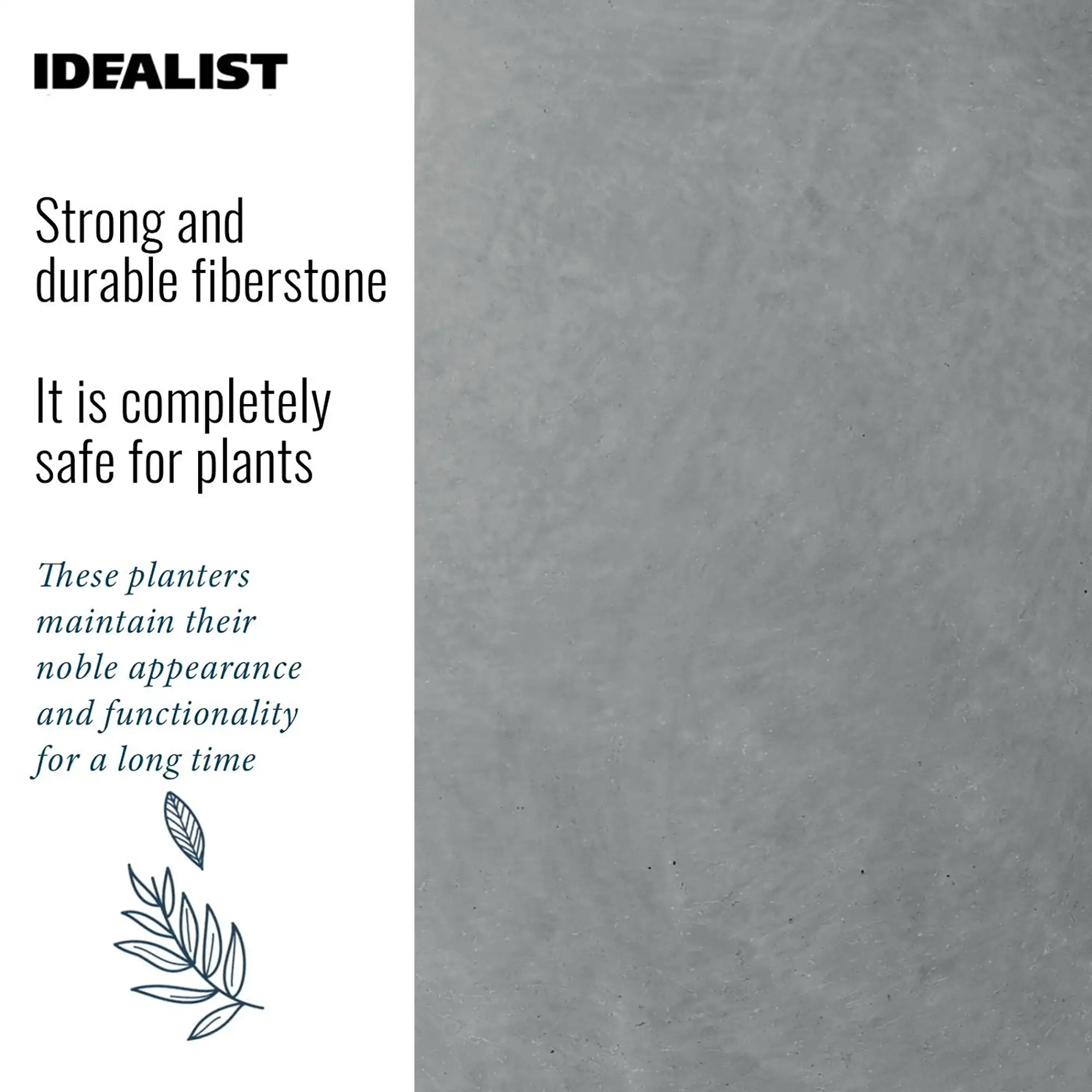 IDEALIST Lite Square Box Contemporary Light Concrete Planter