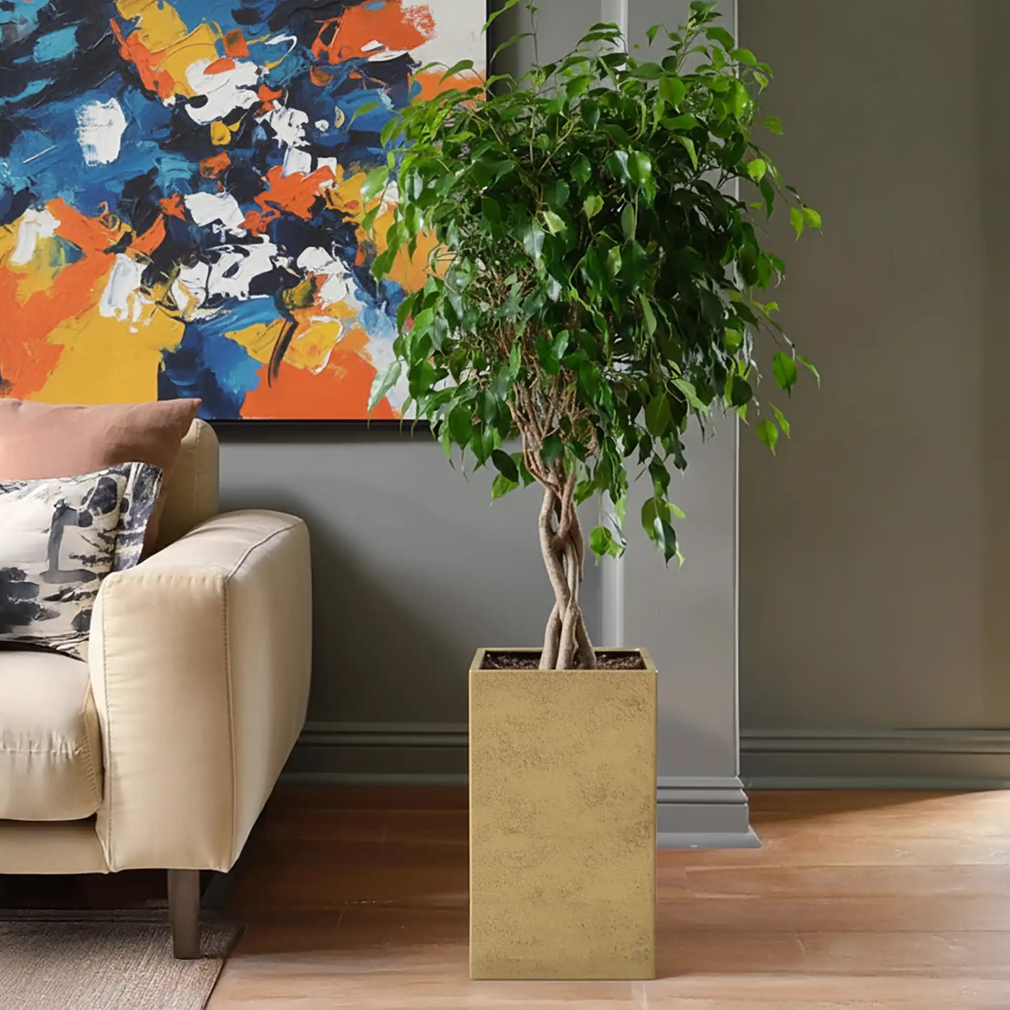 IDEALIST Lite Tall Square Metallic Indoor Planter