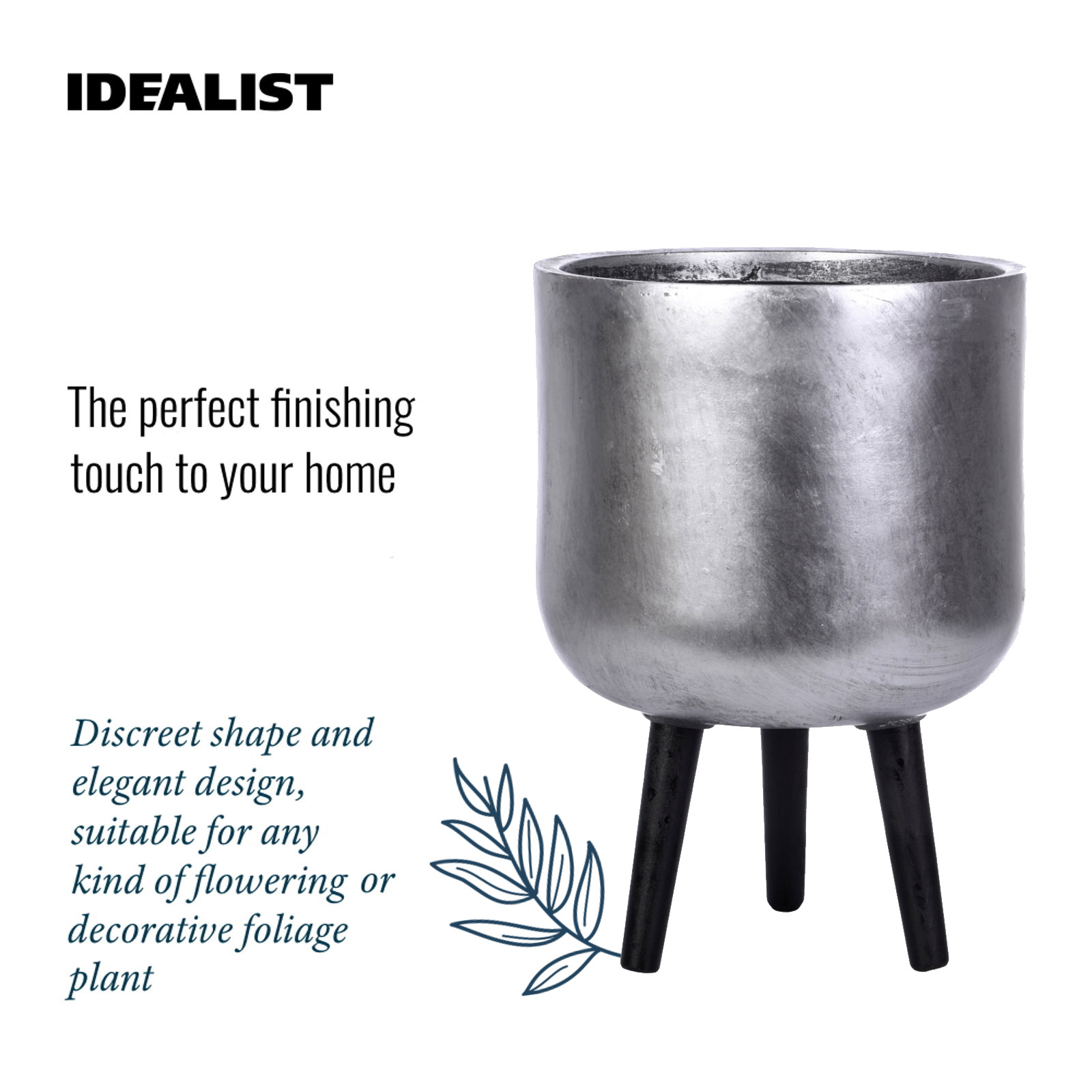 IDEALIST Lite Round Planter on Legs, Round Pot Plant Stand Indoor