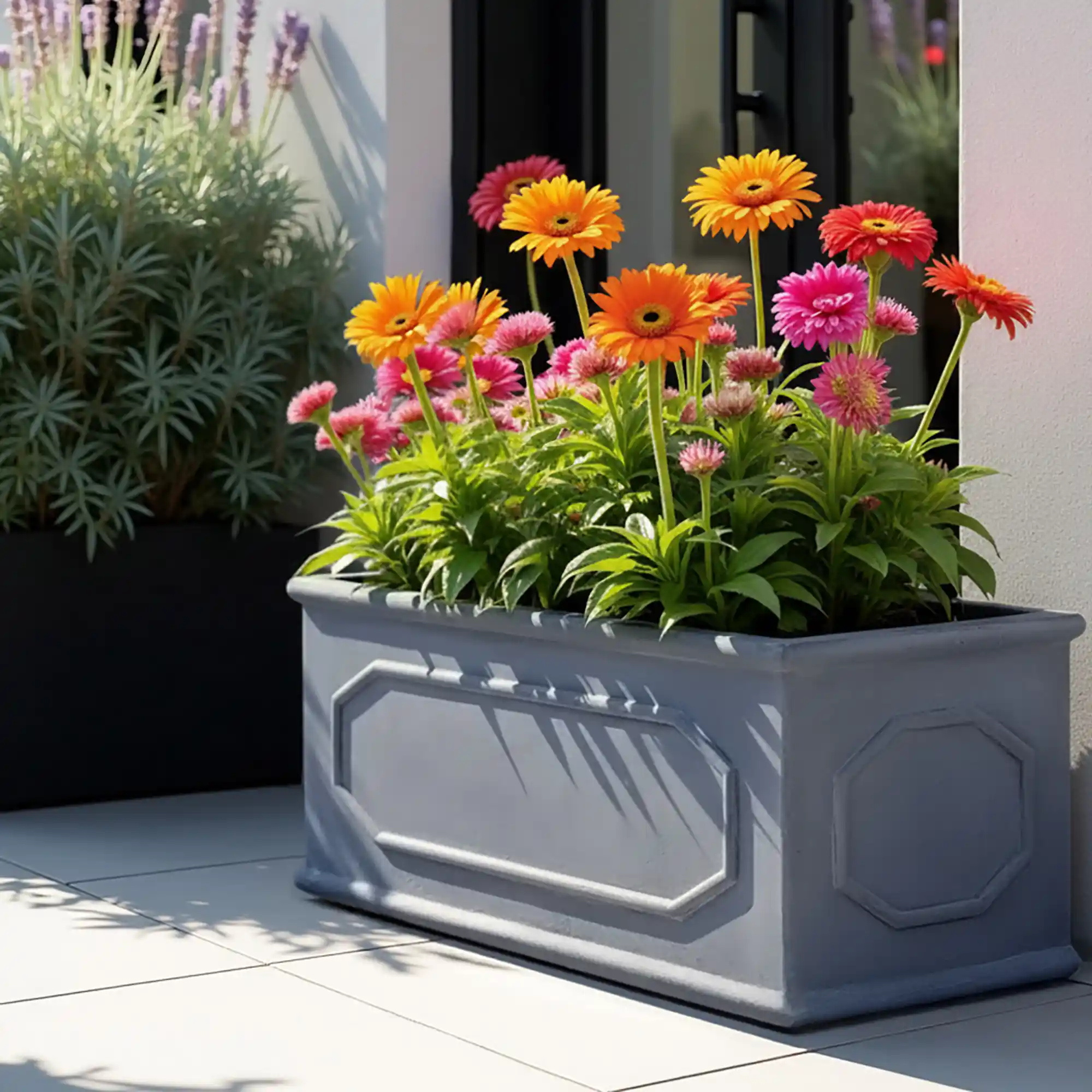 IDEALIST Lite Faux Lead Chelsea Light Concrete Through Planter