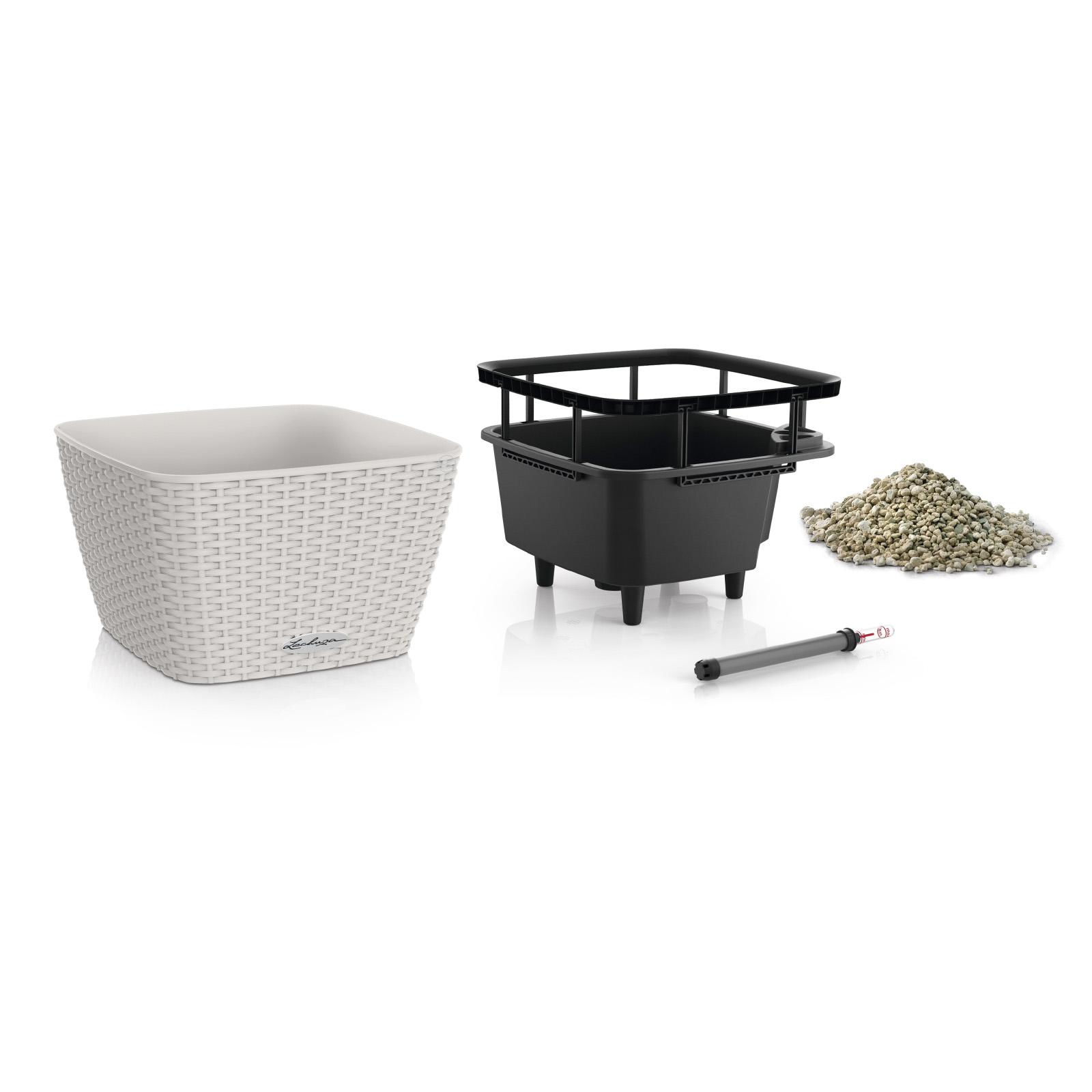 LECHUZA BACINO Cottage Square Poly Resin Self-watering Planter