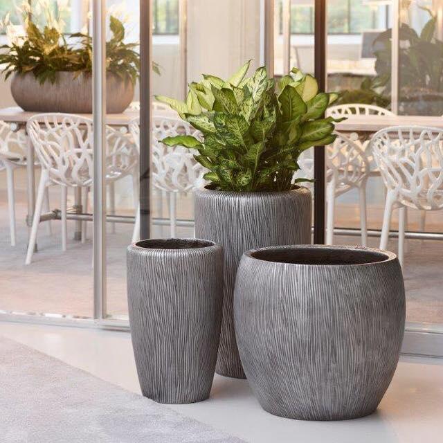 Composits Twist Vase Round Tall Planter Pot IN\OUT