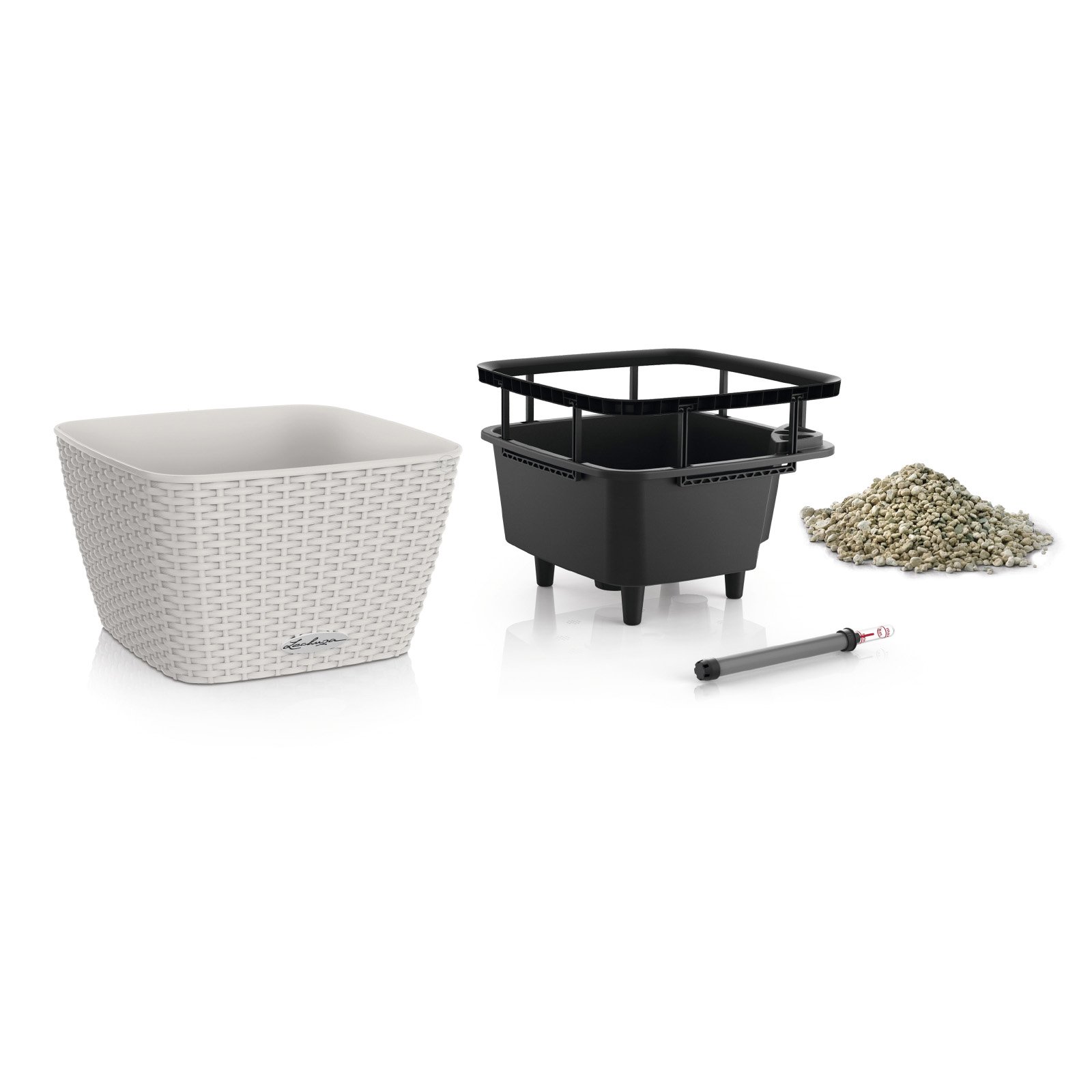 LECHUZA BACINO Cottage Square Poly Resin Self-watering Planter