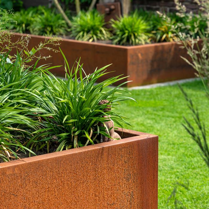 Andes High Cube Corten Steel Outdoor Planter