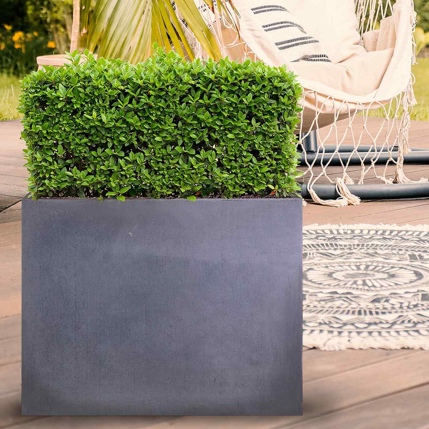 IDEALIST Lite Contemporary Light Concrete Trough Planter Set