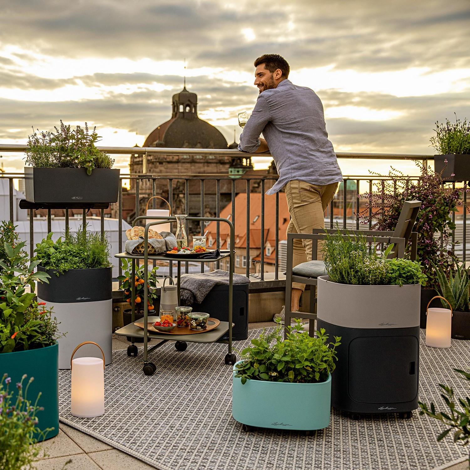 LECHUZA PILA STORAGE Color Square Poly Resin Unit