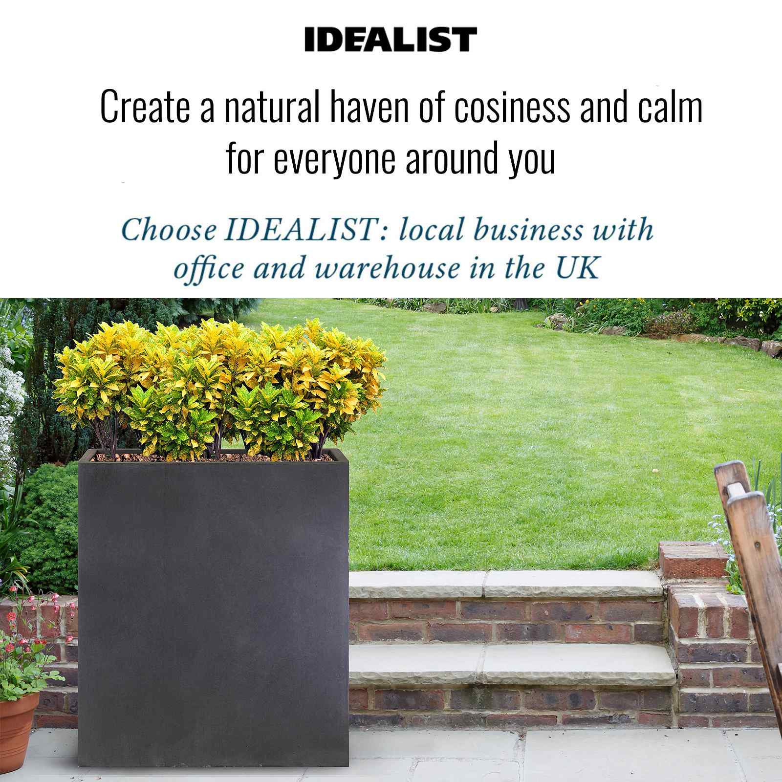 IDEALIST Lite Narrow Contemporary Light Concrete Trough Planter