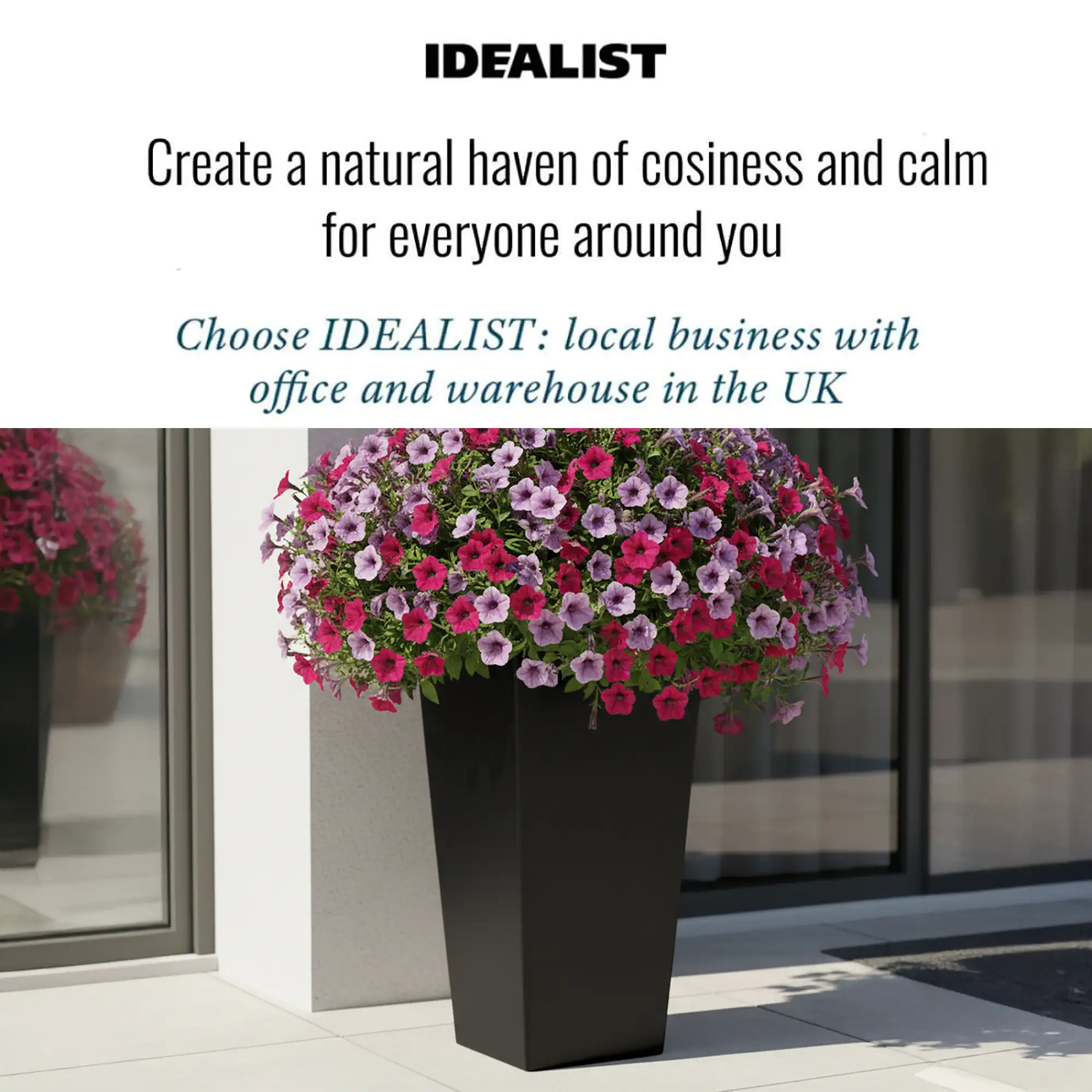 IDEALIST Lite Tall Tapered Contemporary Light Concrete Planter