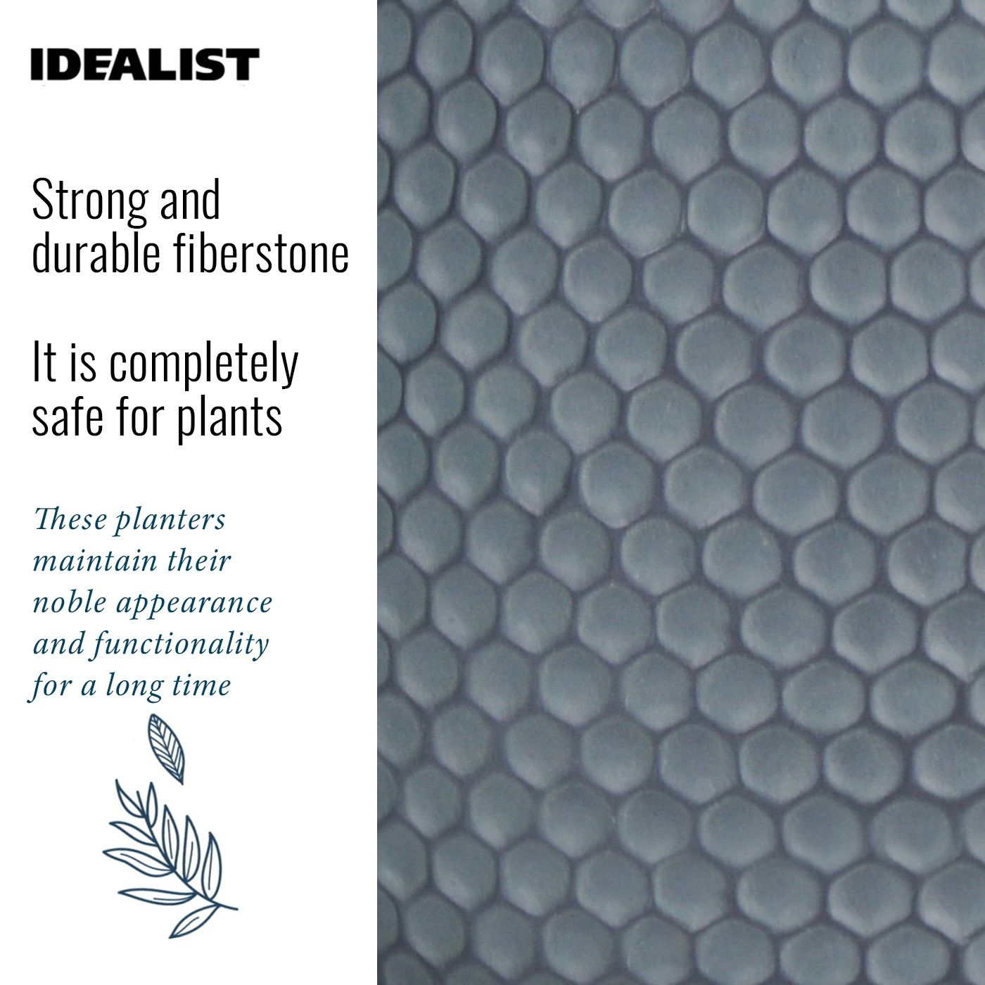 IDEALIST Lite Honeycomb Style Cylinder Planter on Legs, Round Pot Plant Stand Indoor