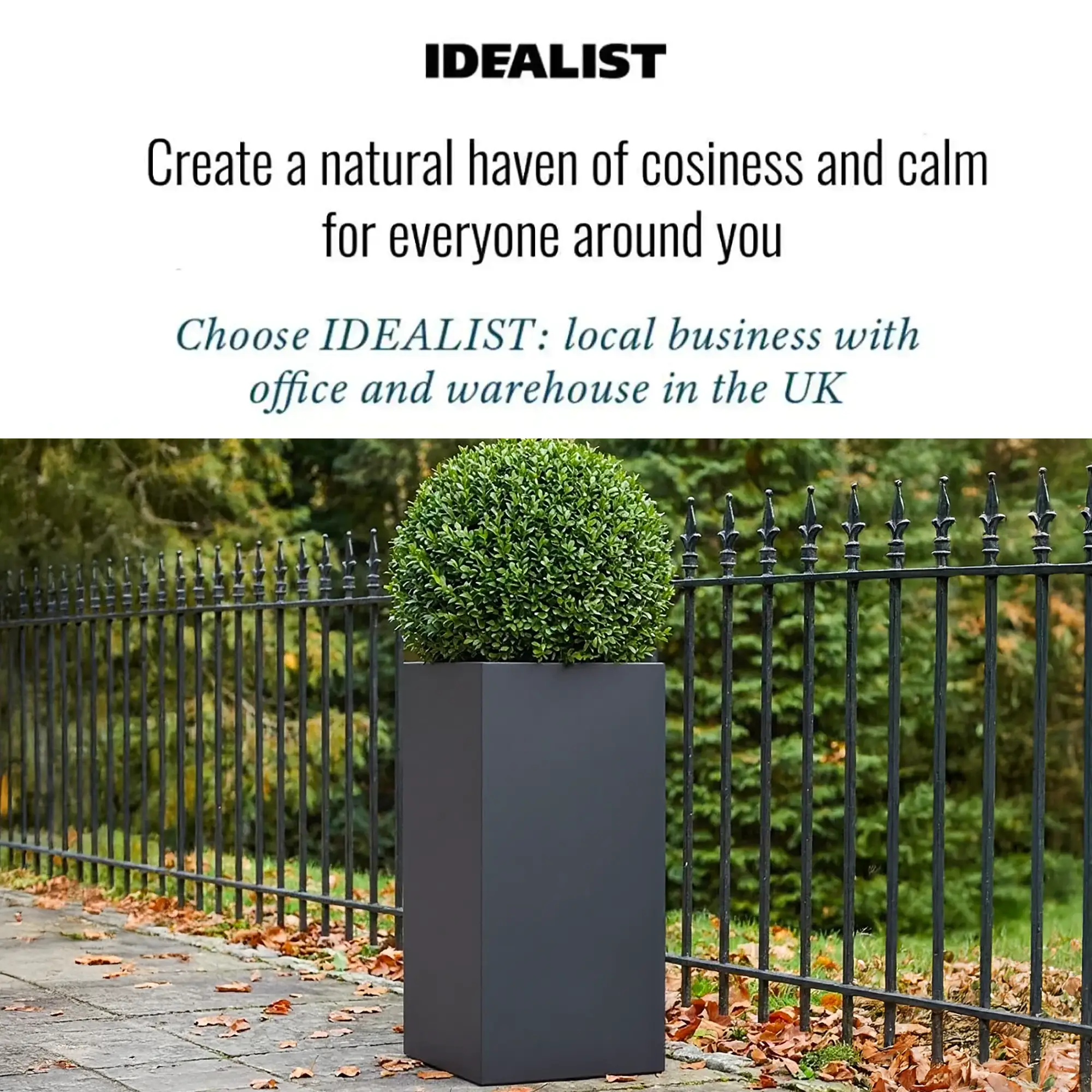 IDEALIST Lite Tall Square Contemporary Light Concrete Planter