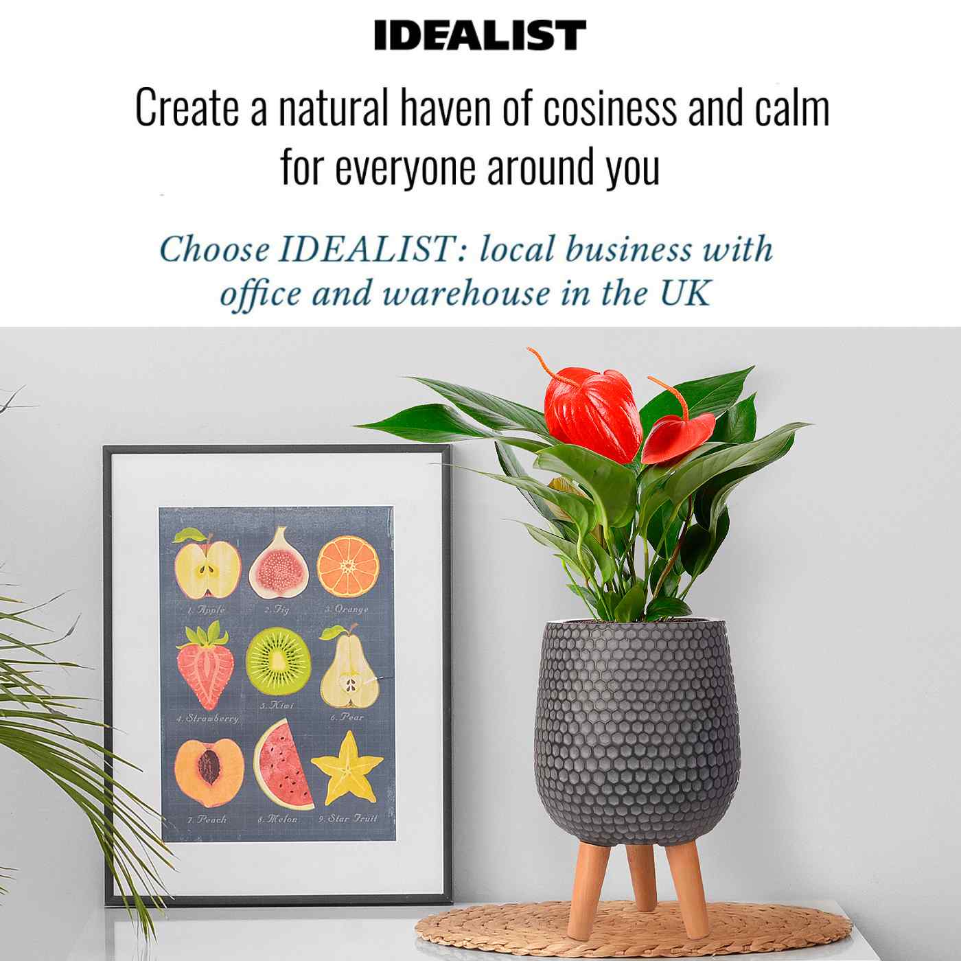 IDEALIST Lite Honeycomb Style Egg Planter on Legs, Round Pot Plant Stand Indoor