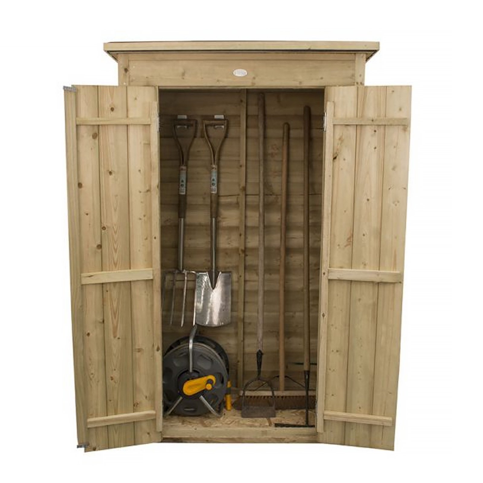 Installed Outdoor Pressure Treated Wooden Overlap Pent Tall Garden Store by Forest Garden