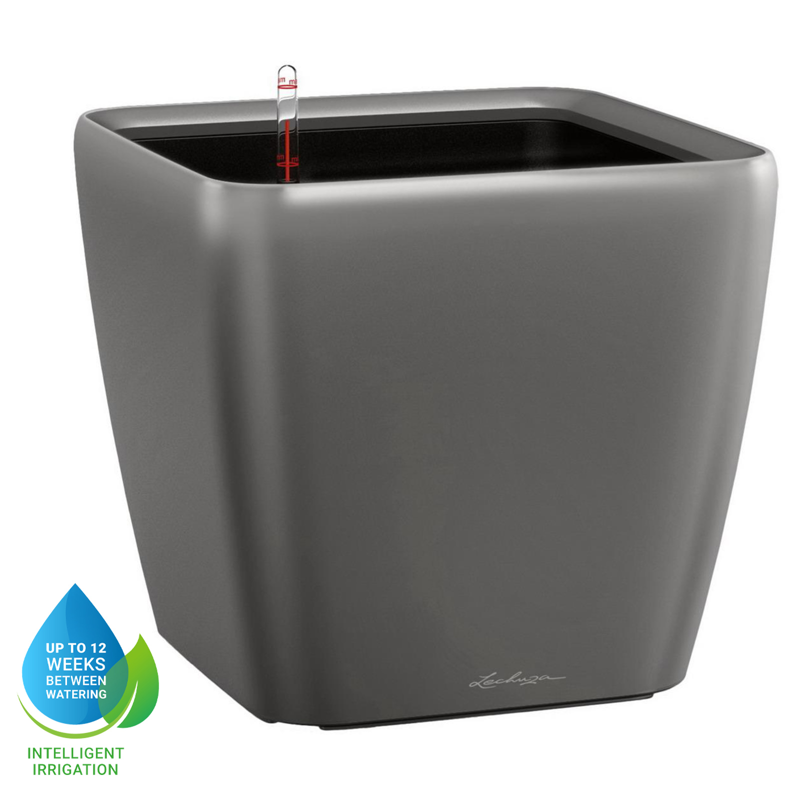 LECHUZA Quadro LS Square Poly Resin Self-watering Planter
