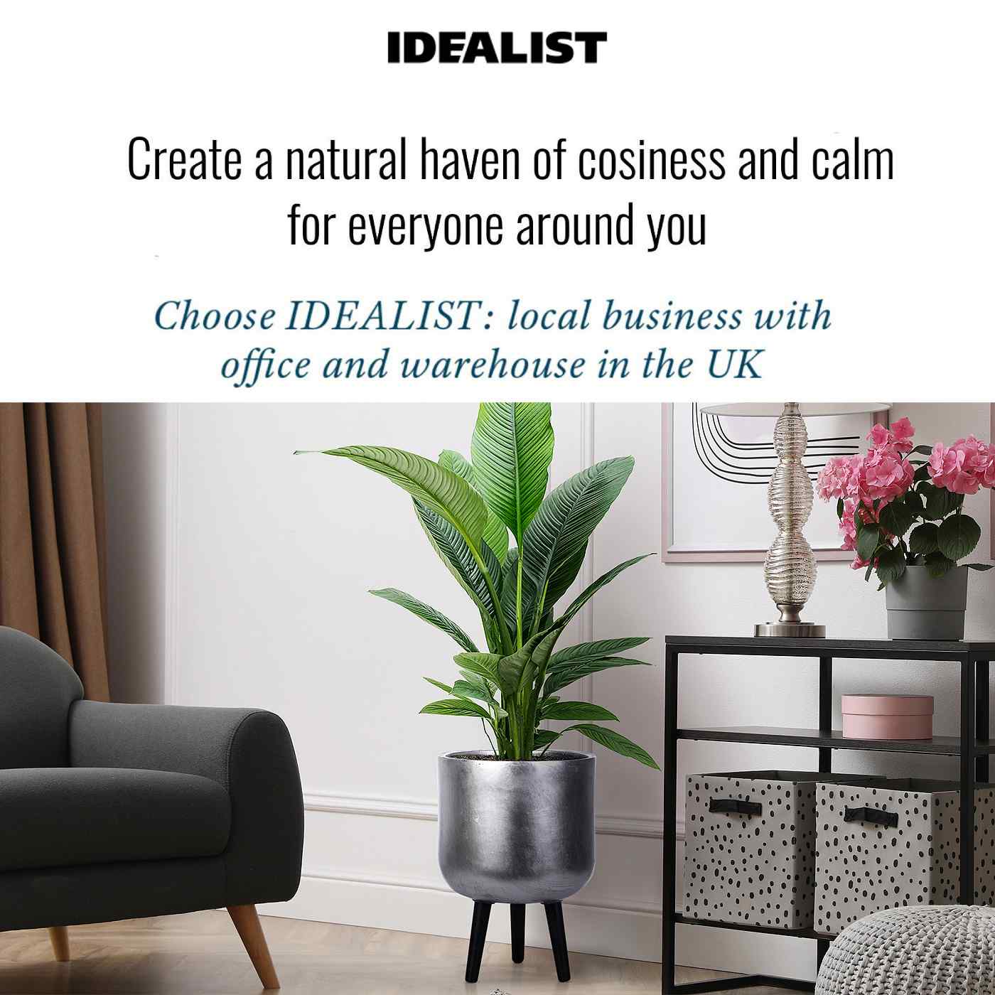 IDEALIST Lite Round Planter on Legs, Round Pot Plant Stand Indoor