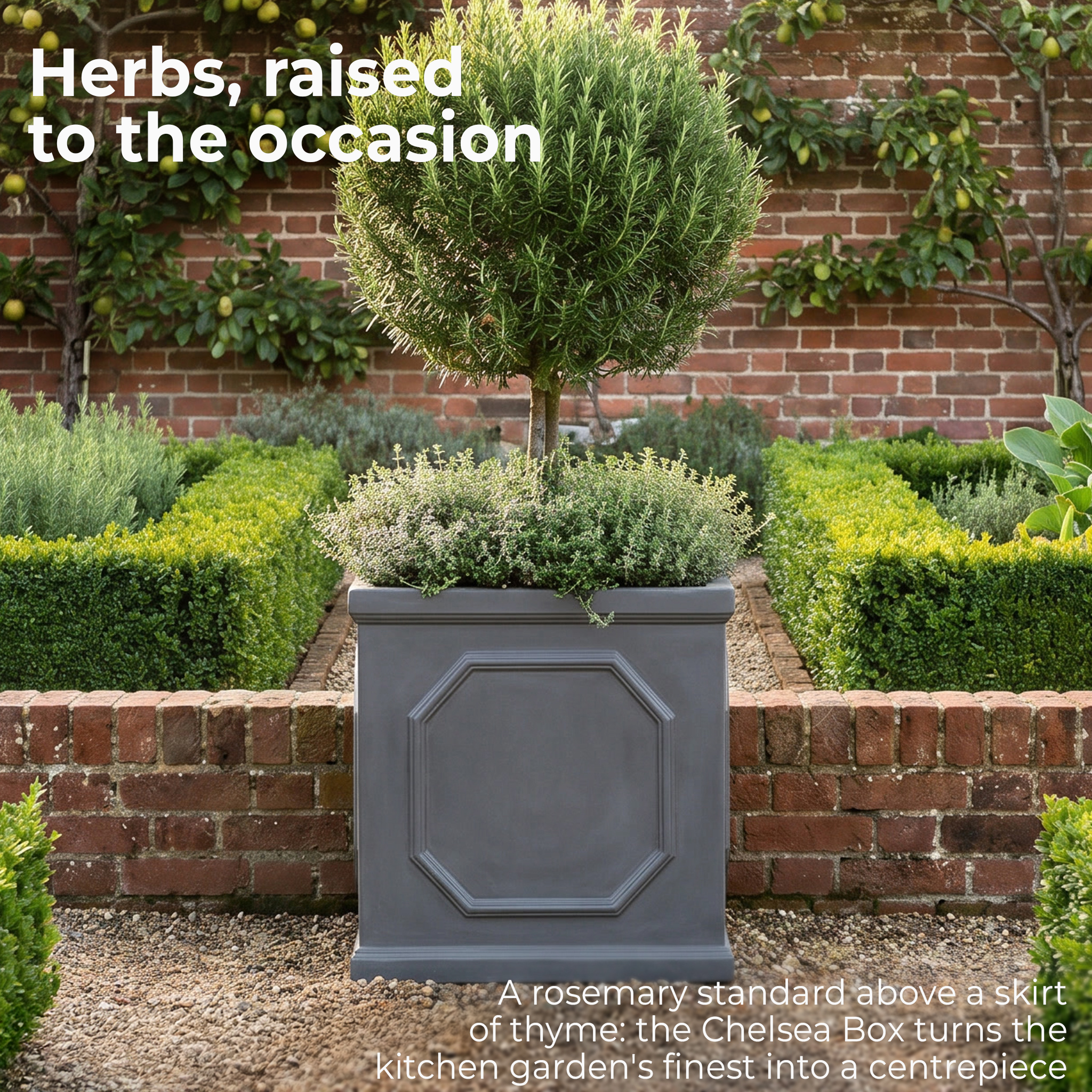 IDEALIST Lite Faux Lead Chelsea Box Square Light Concrete Planter