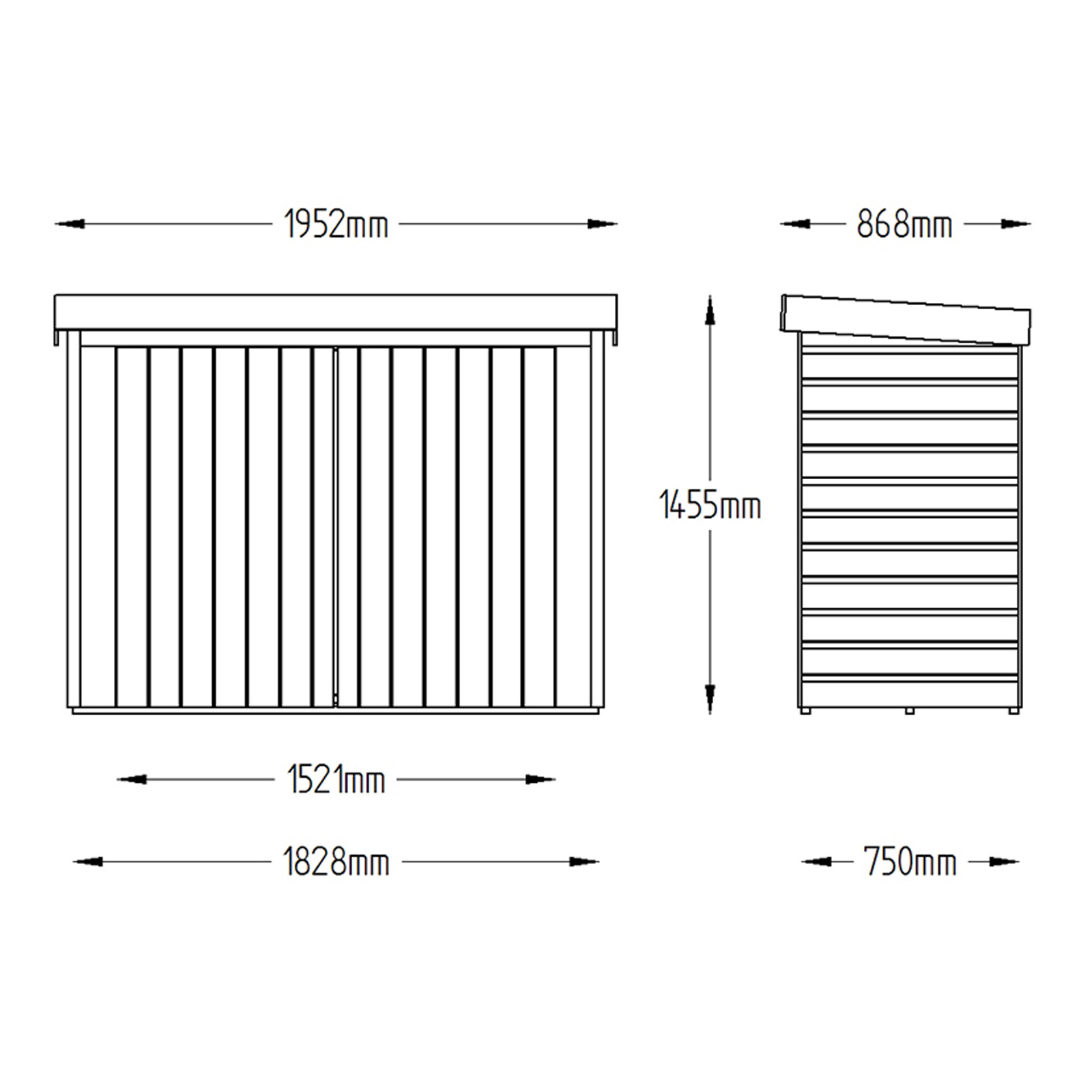 Installed Outdoor Pressure Treated Wooden Shiplap Pent Outdoor Store by Forest Garden