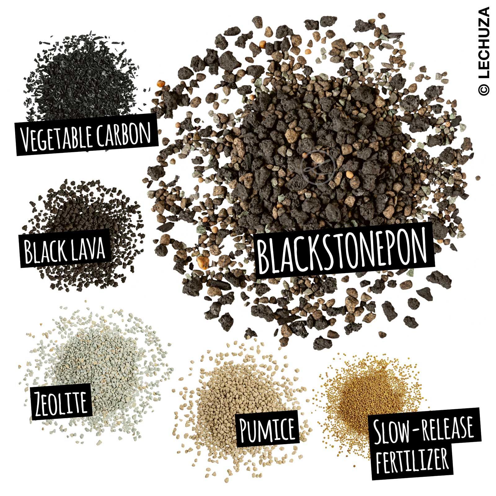 LECHUZA BLACKSTONEPON Pre-fertilized Potting Soil Compost for Indoor Houseplants