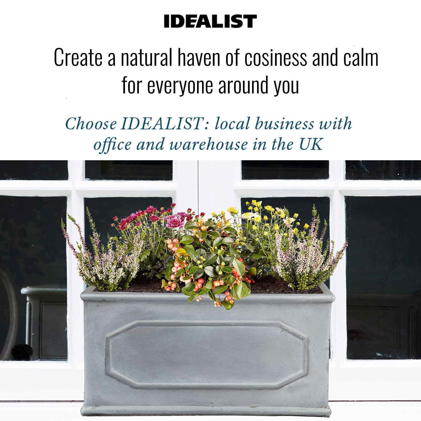 IDEALIST Lite Faux Lead Chelsea Light Concrete Through Planter